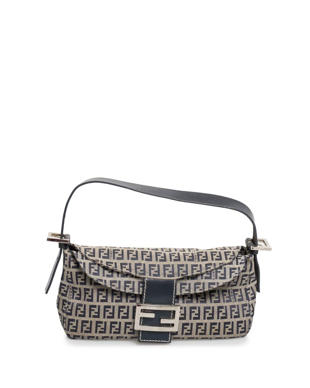 Fendi Fendi Navy Blue Zucchino Canvas Baguette - AWL1957