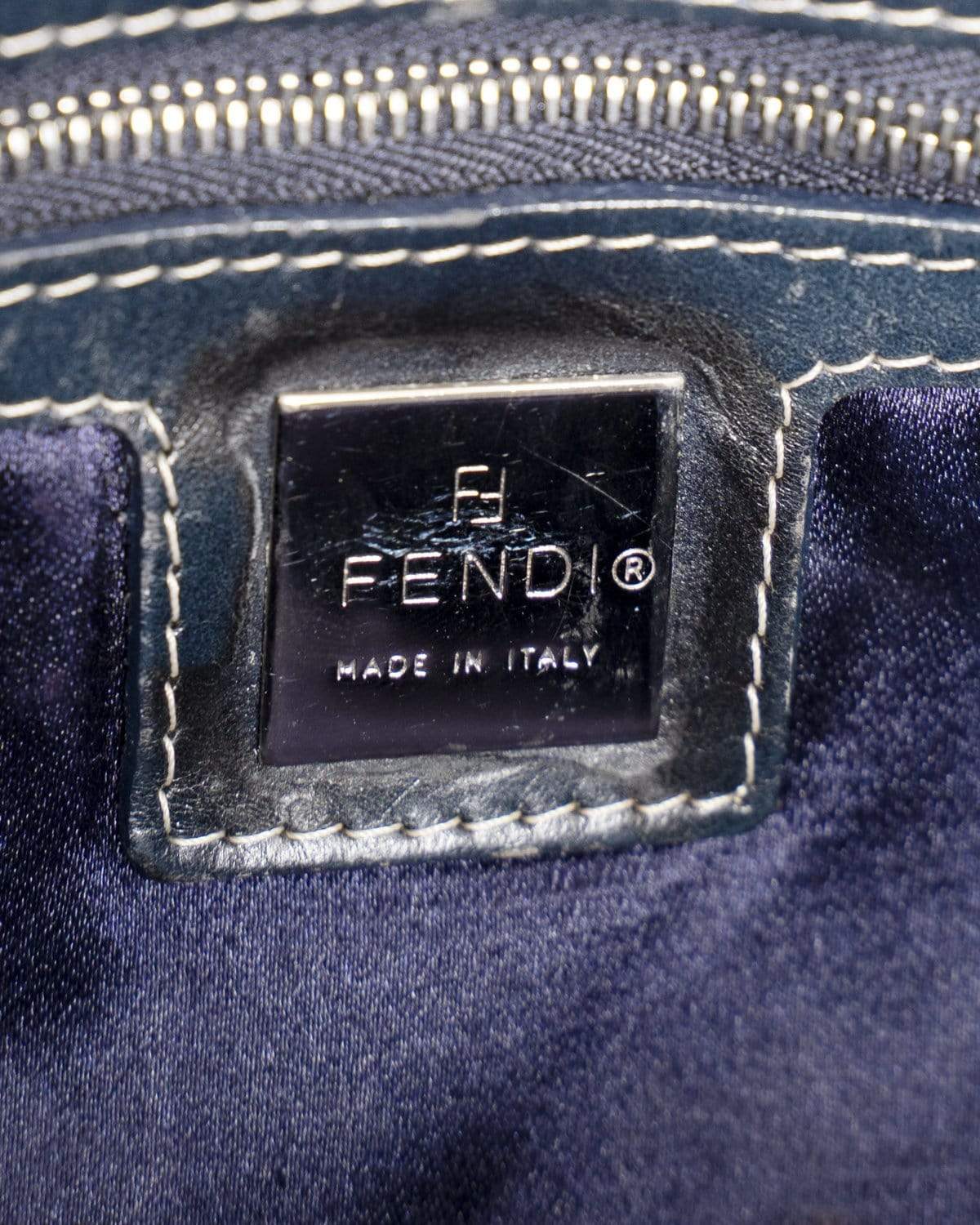 Fendi Fendi Navy Blue Zucchino Canvas Baguette - AWL1957