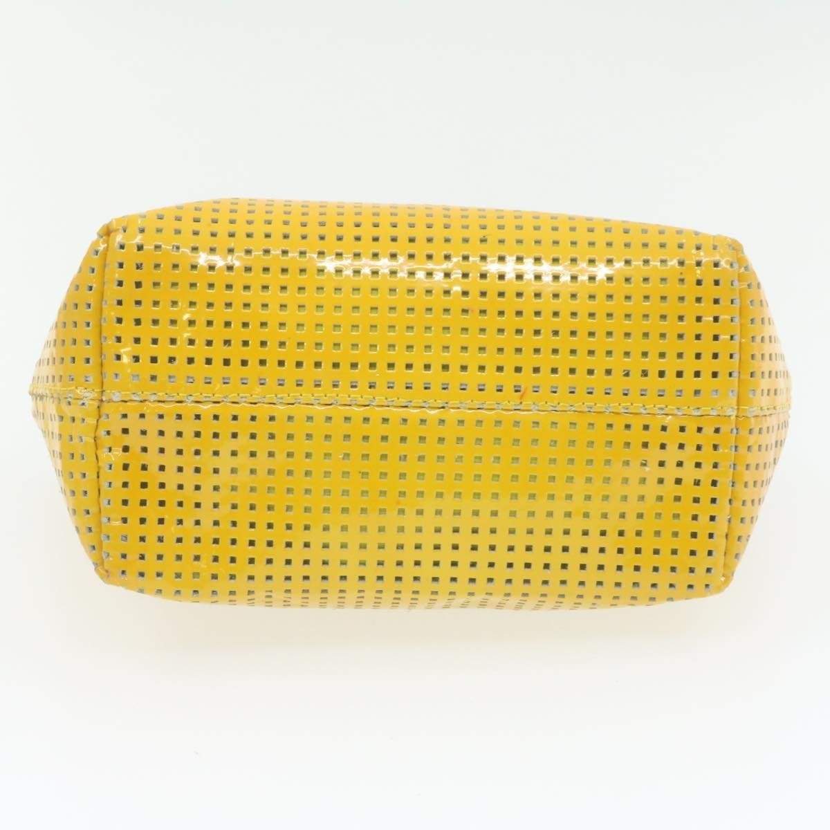 Fendi FENDI Patent Yellow Perforated Small Tote Bag MW2326