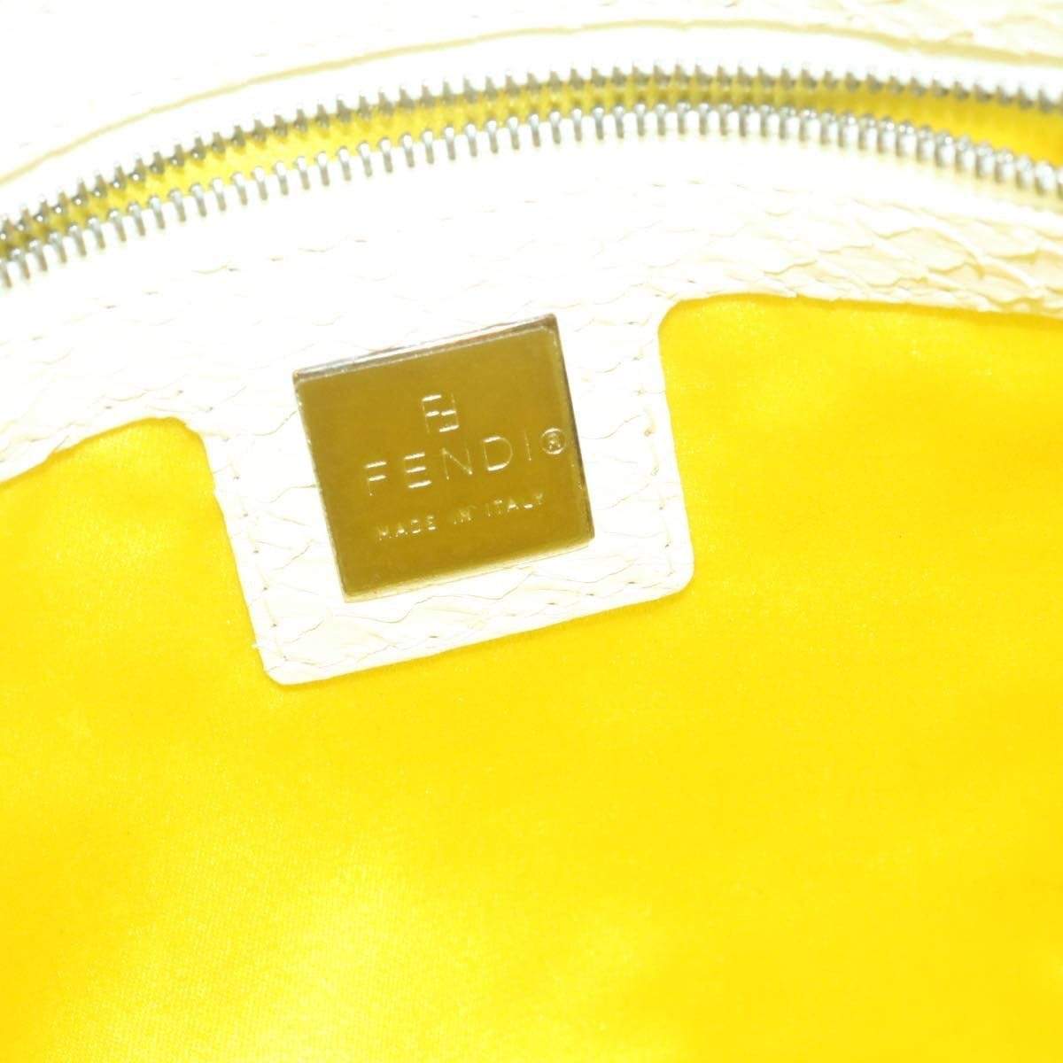 Fendi FENDI Patent Yellow Perforated Small Tote Bag MW2326