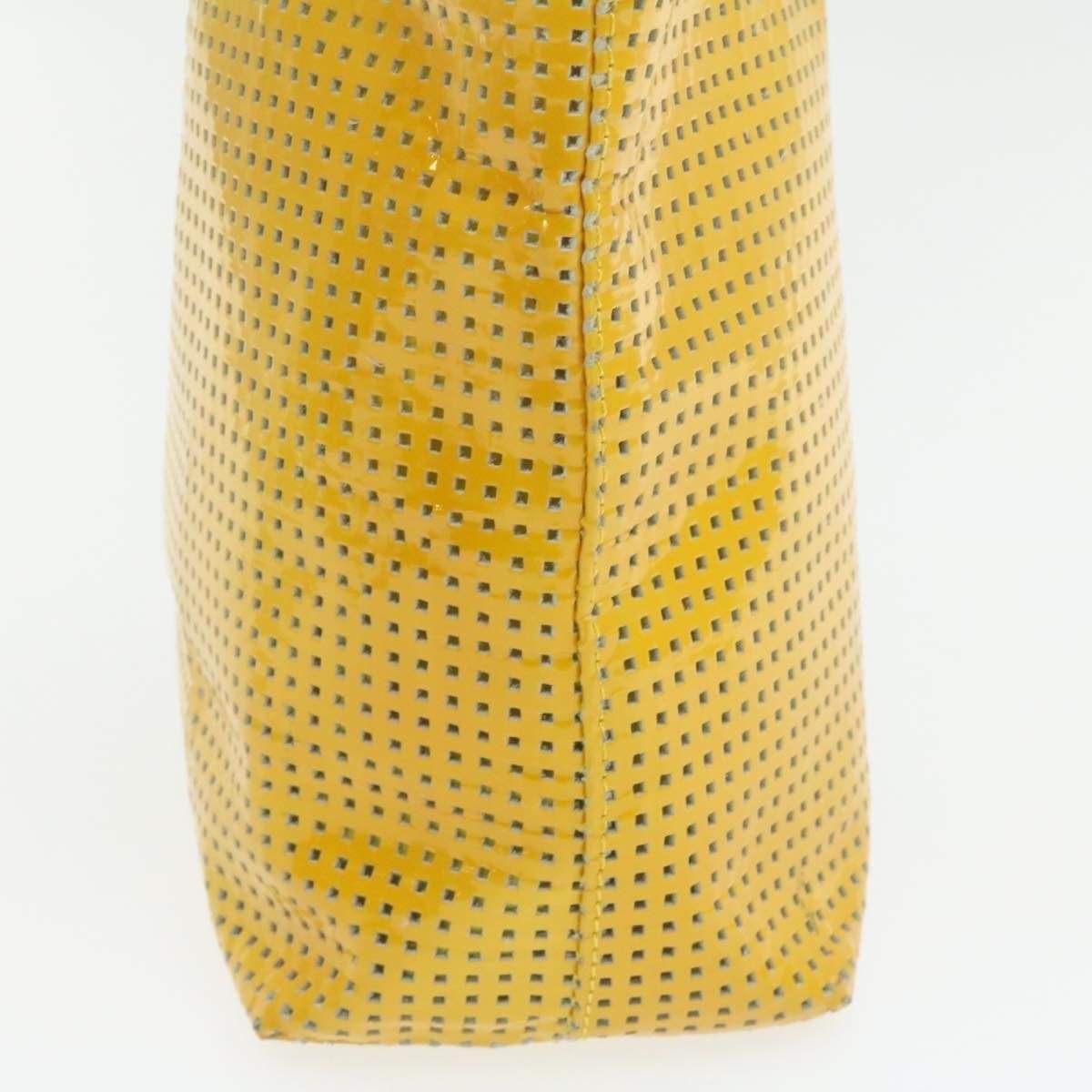 Fendi FENDI Patent Yellow Perforated Small Tote Bag MW2326