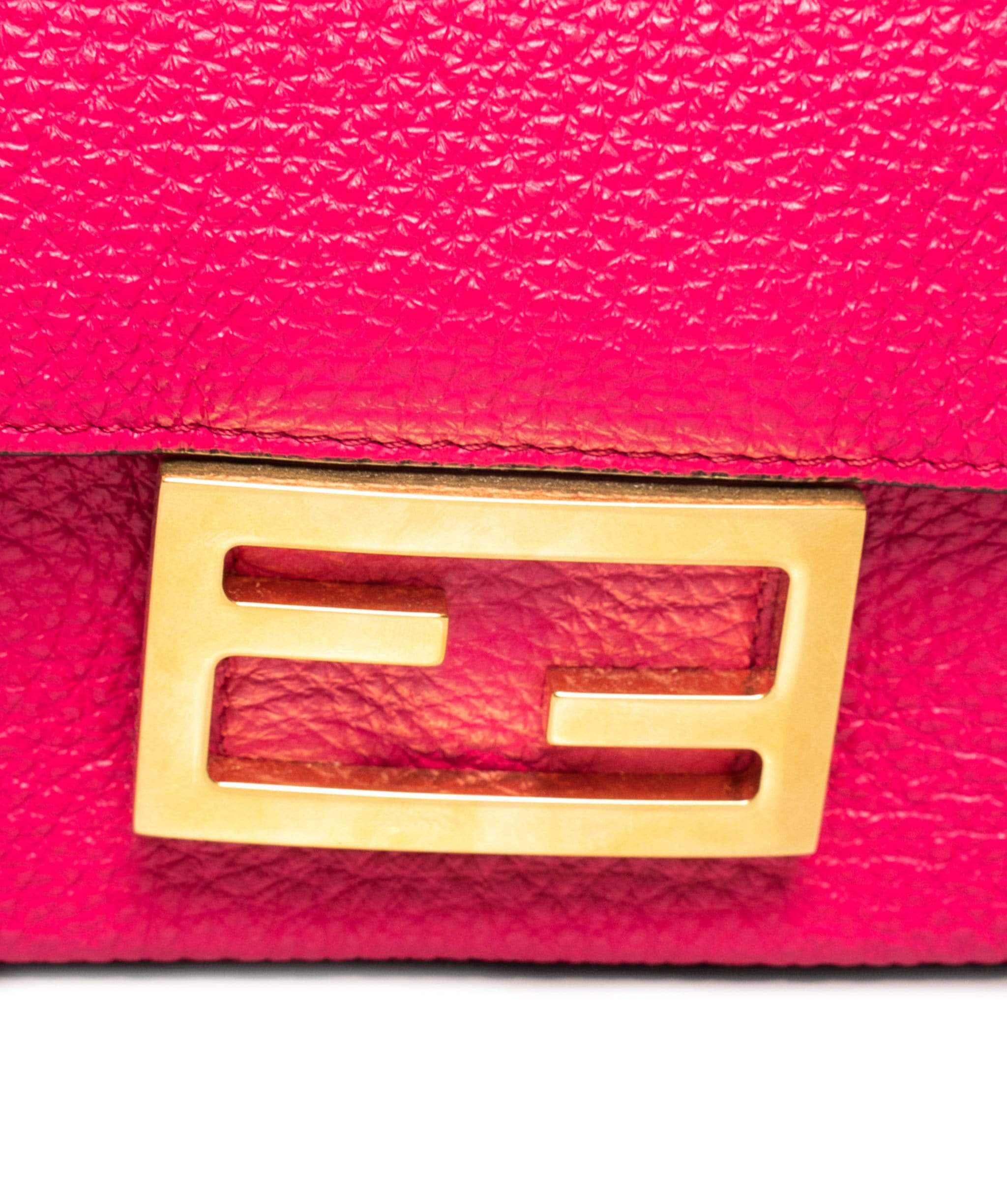 Fendi Fendi Pink Leather Mini Baguette Bag GHW  AGC1021