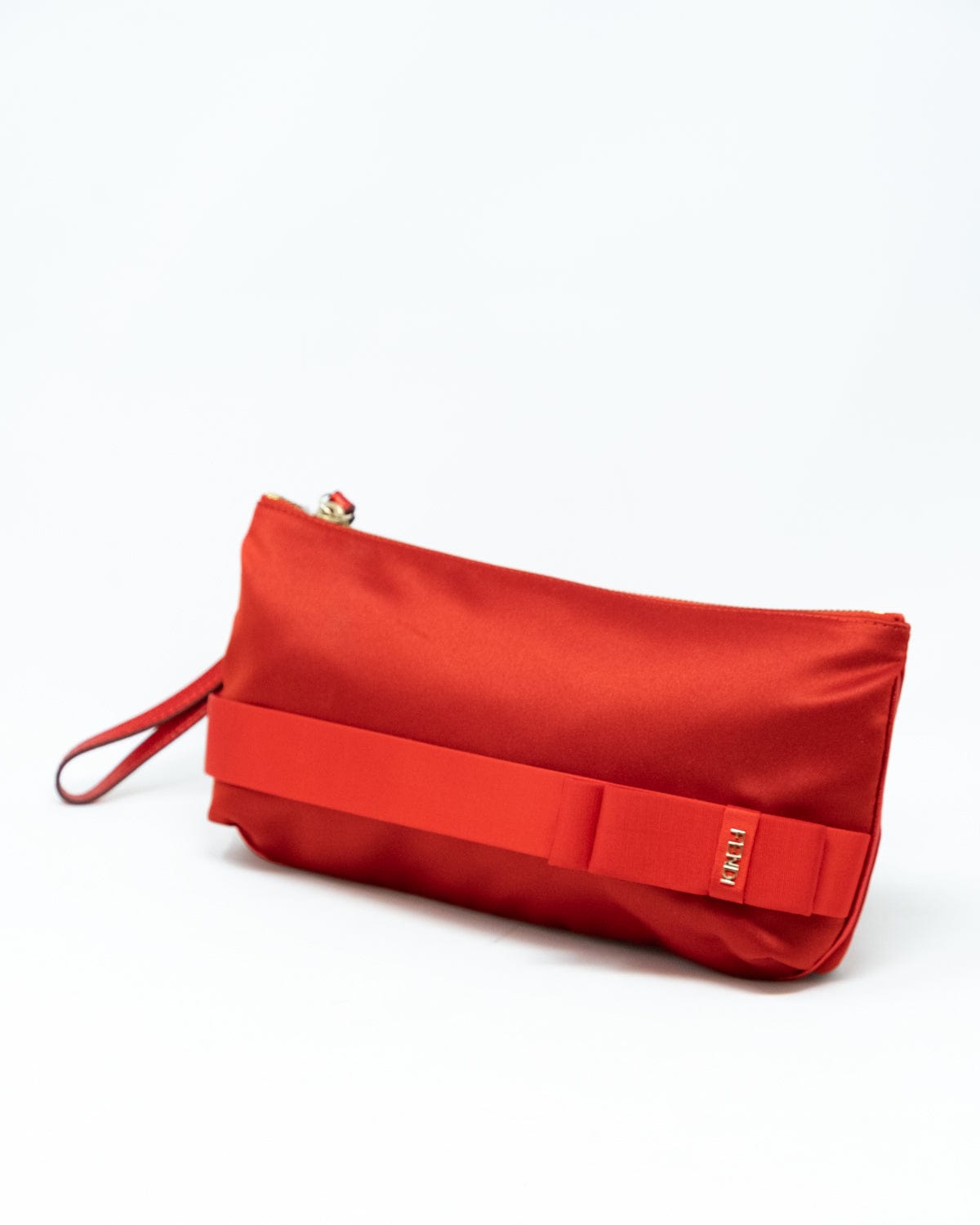 Fendi Fendi Red Satin Bow Clutch Bag - AGL1731