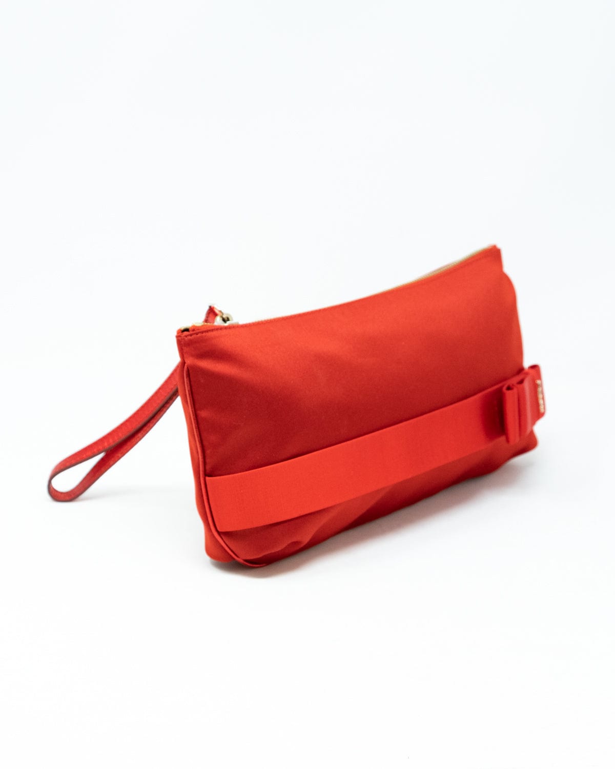 Fendi Fendi Red Satin Bow Clutch Bag - AGL1731