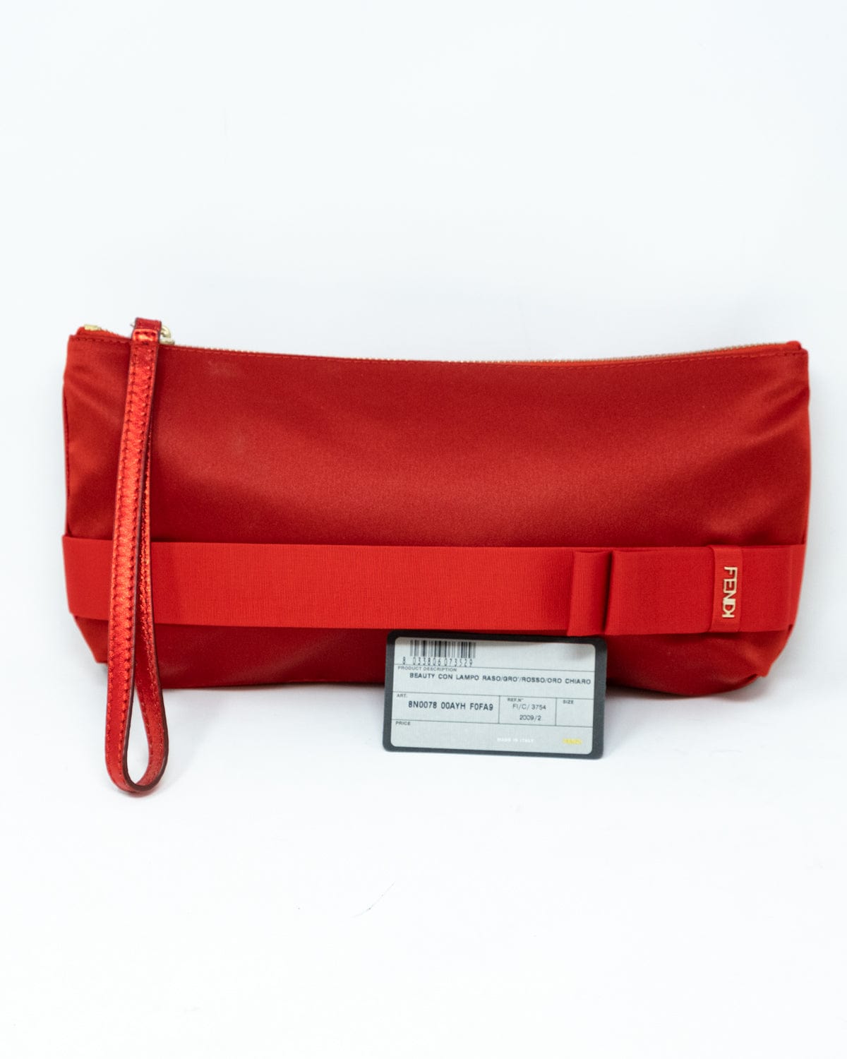 Fendi Fendi Red Satin Bow Clutch Bag - AGL1731