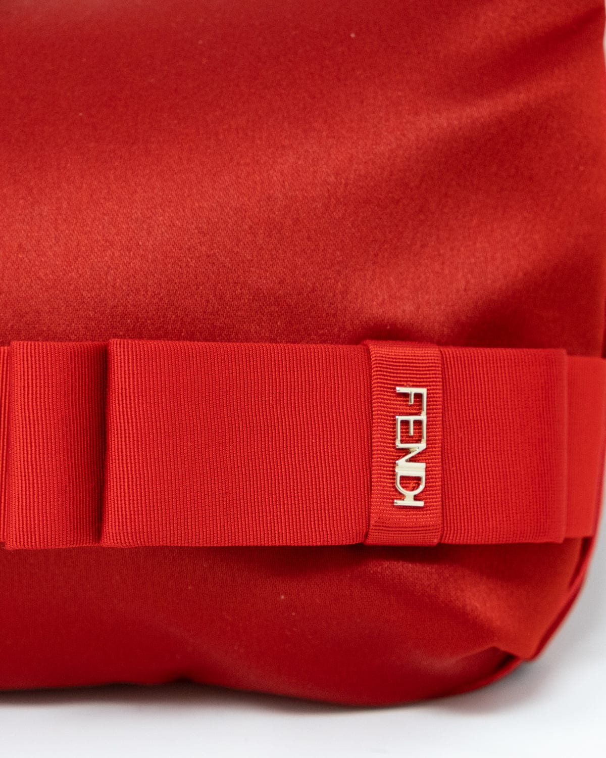 Fendi Fendi Red Satin Bow Clutch Bag - AGL1731