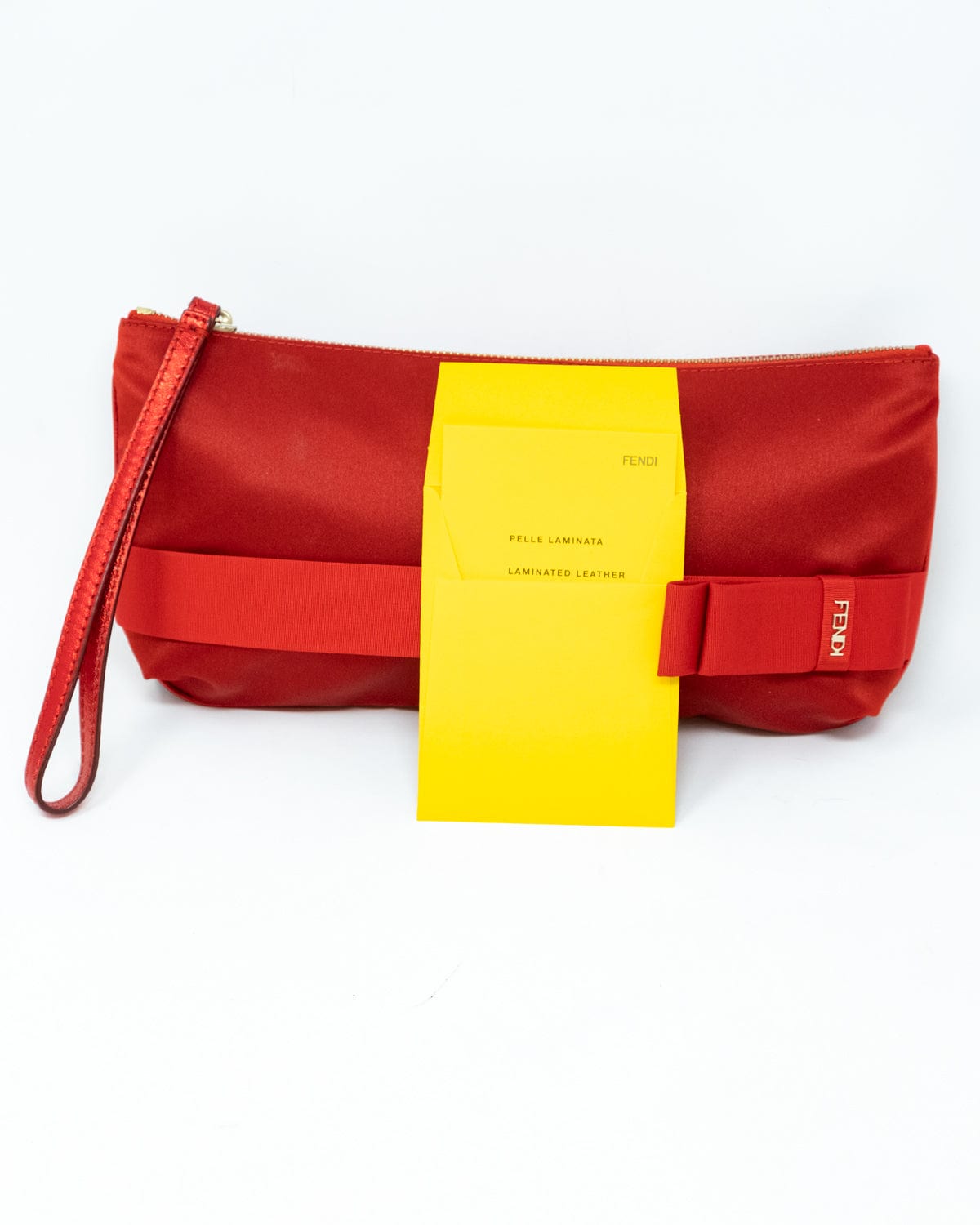 Fendi Fendi Red Satin Bow Clutch Bag - AGL1731