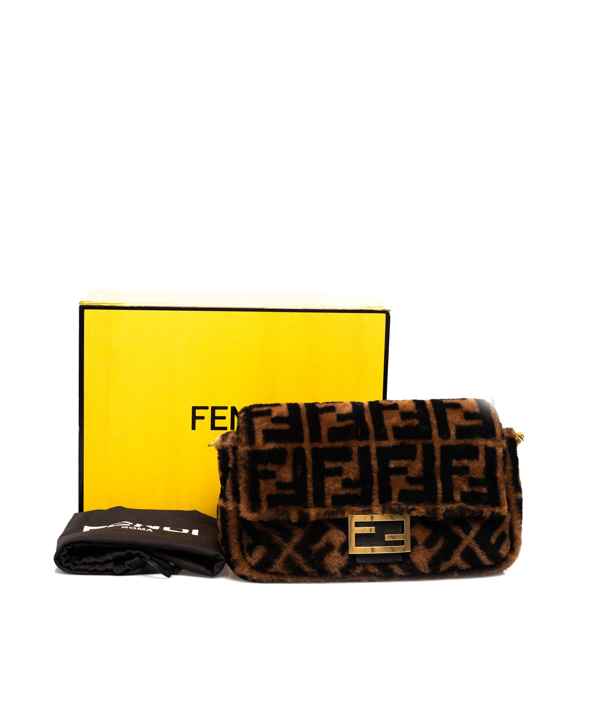 Fendi Fendi Shearling Fur Baguette Bag - AWL1818