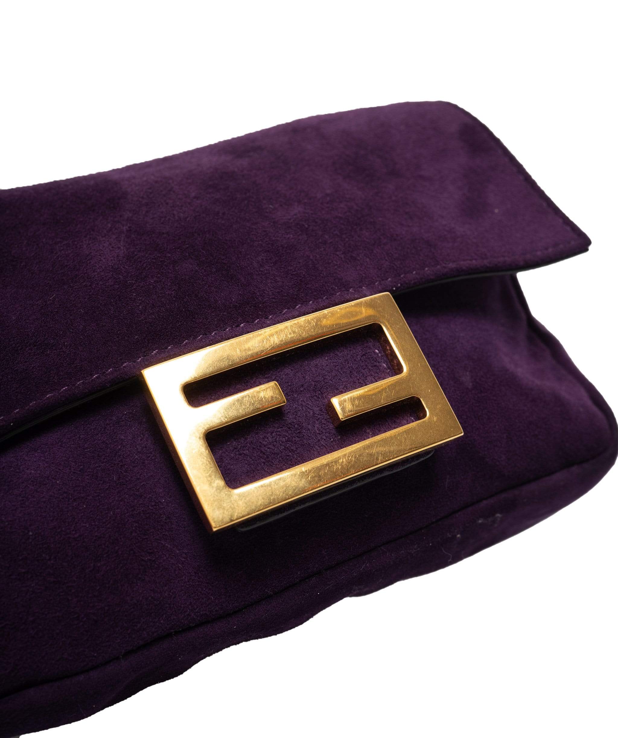 Fendi Fendi Small Purple Suede Baguette - ASL1542