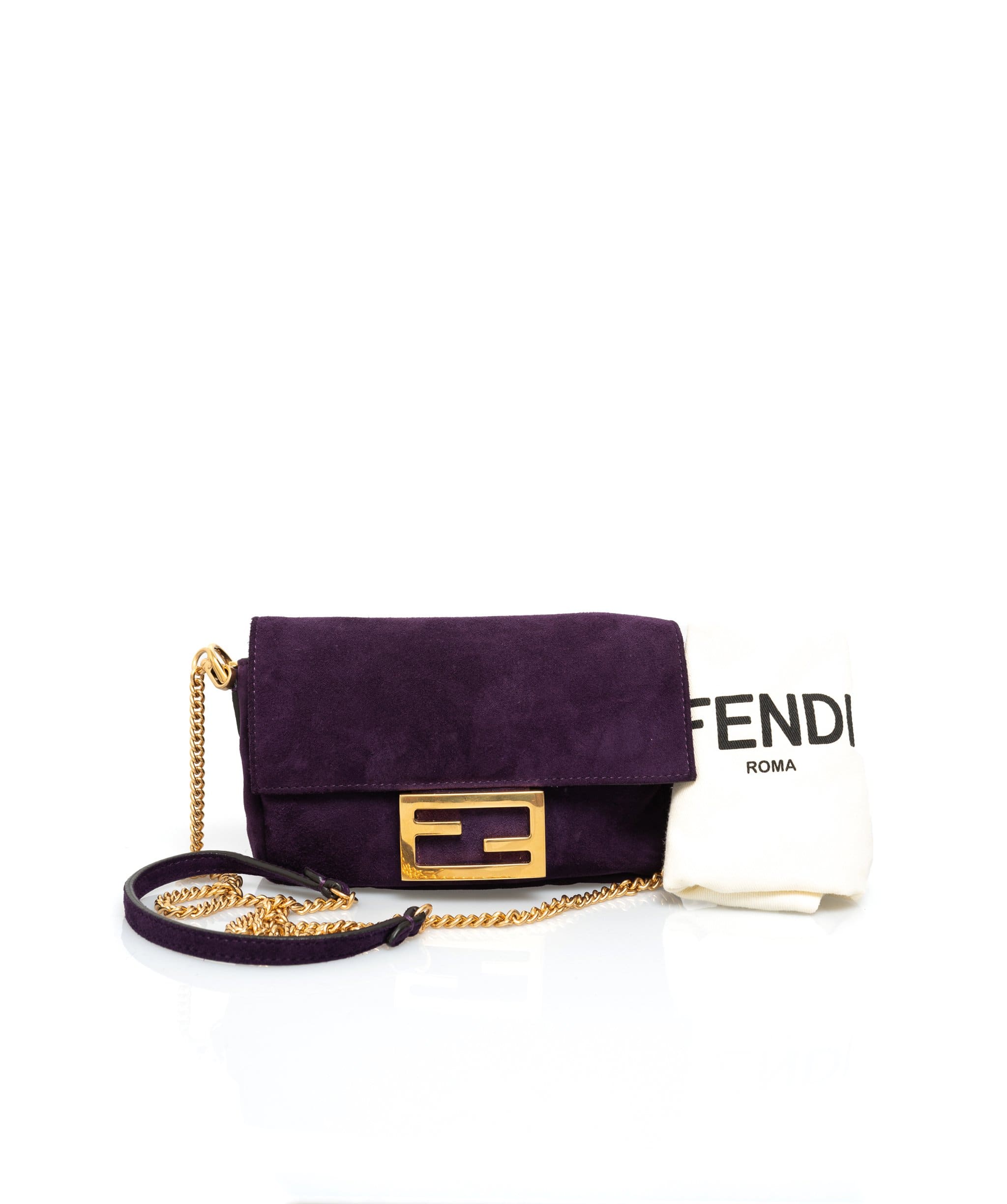 Fendi Fendi Small Purple Suede Baguette - ASL1542