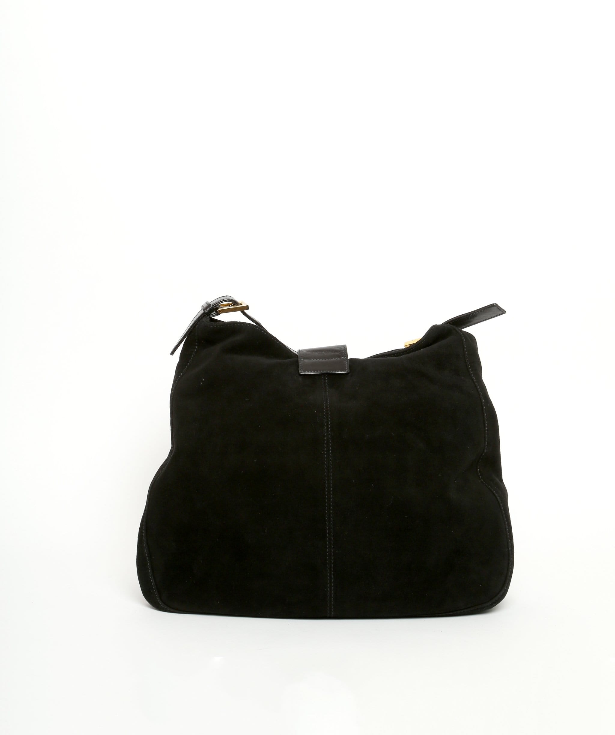 Fendi FENDI Suède Mamma Baguette Shoulder Bag Black