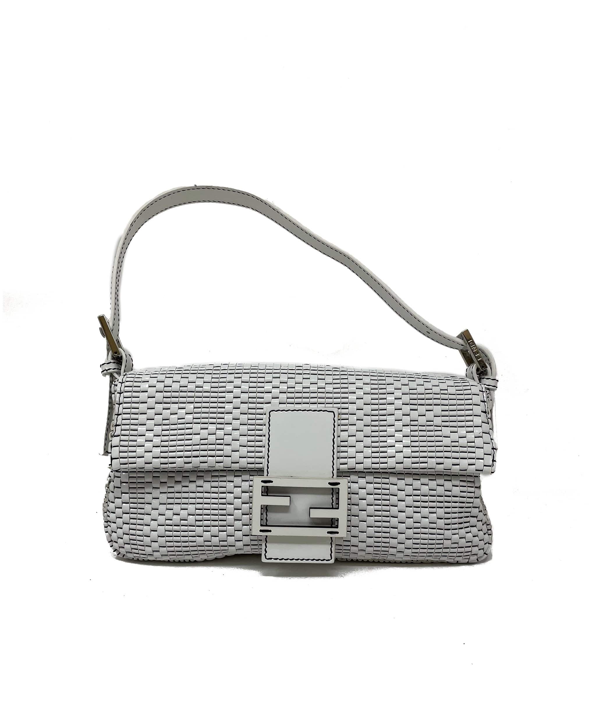 Fendi Fendi Woven Patent Leather Baguette Bag - AGL1287