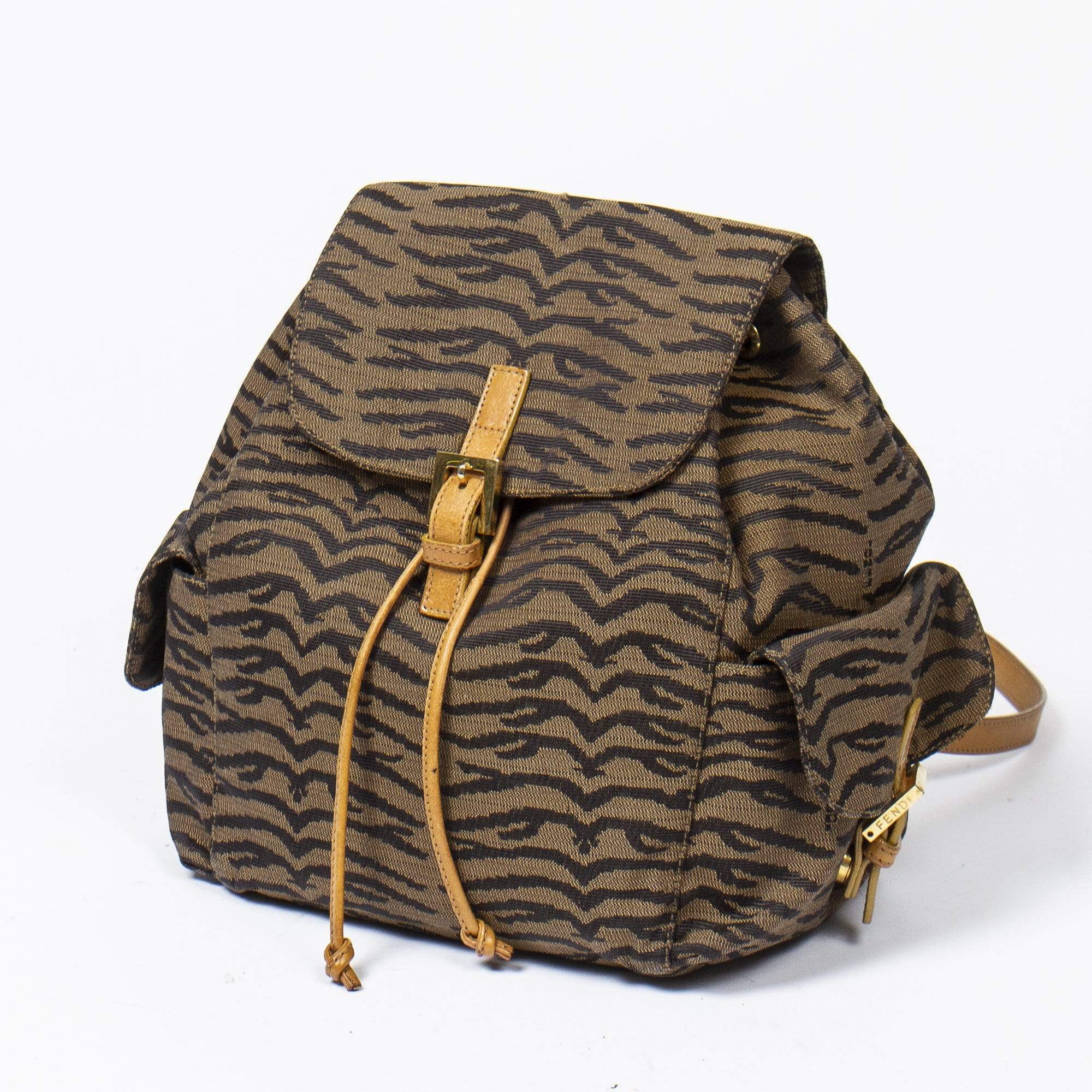 Fendi Fendi Zebra Print Logo Backpack-MW1114