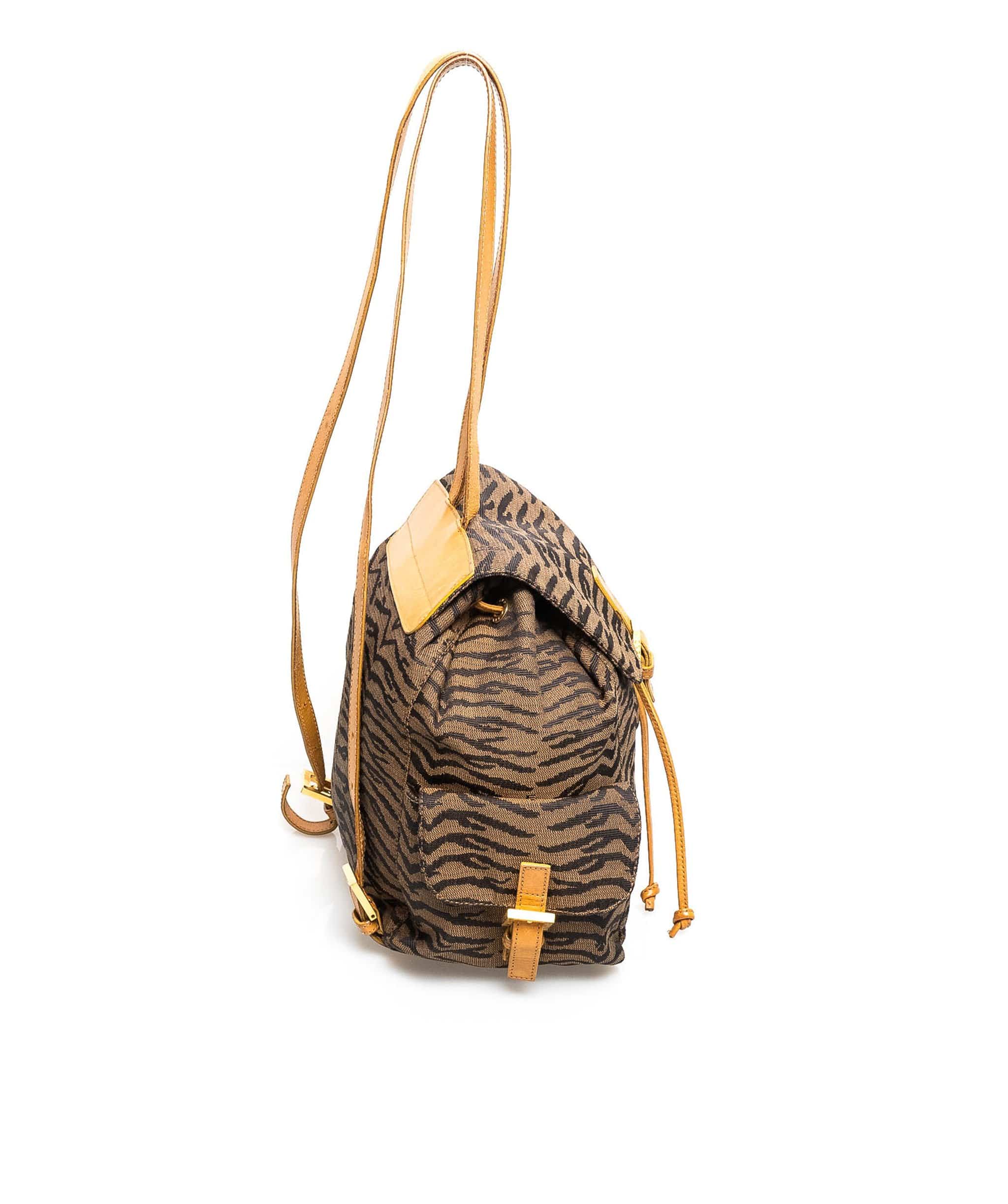 Fendi Fendi Zebra Print Logo Backpack-MW1114