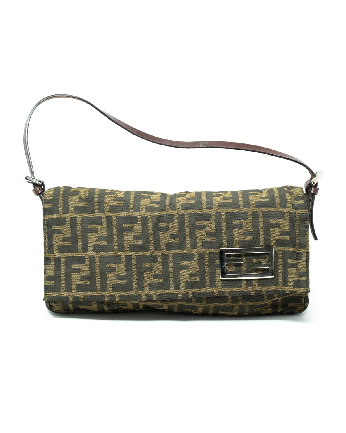 Fendi FENDI Zucca Canvas Shoulder Bag Brown Black - AWL2685