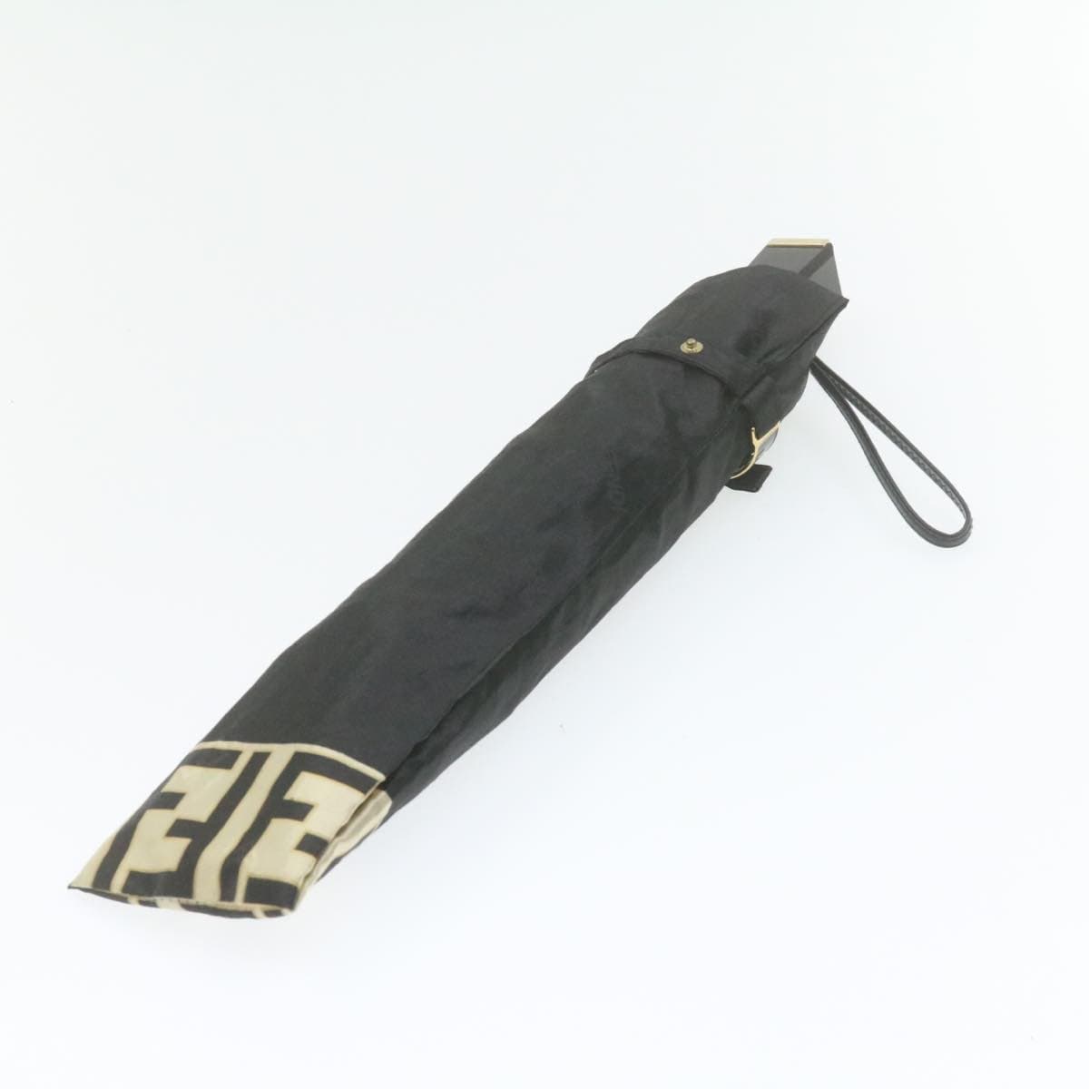 Fendi FENDI Zucca Folding Umbrella Black Nylon Auth ki741 - AWL1084