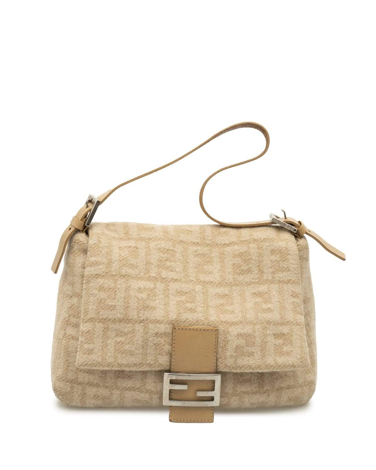 Fendi FENDI Zucca Wool Mamma Baguette Shoulder Bag - AWL2026