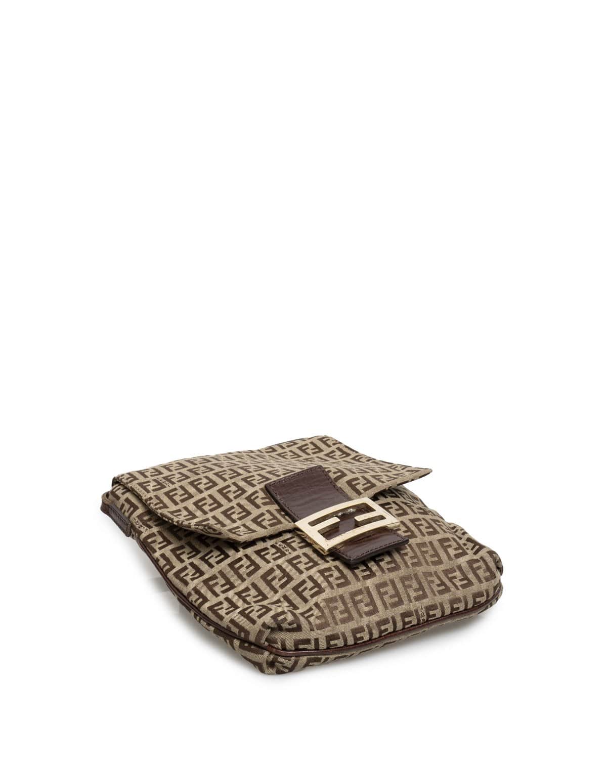 Fendi Fendi Zucchino Beige/Brown Canvas Crossbody -AWL1940