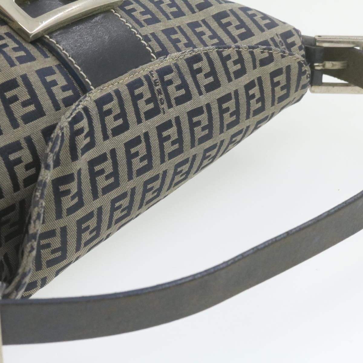 Fendi FENDI Zucchino Canvas Mamma Baguette Shoulder Bag Navy
 Blue Auth gt702 MW2746