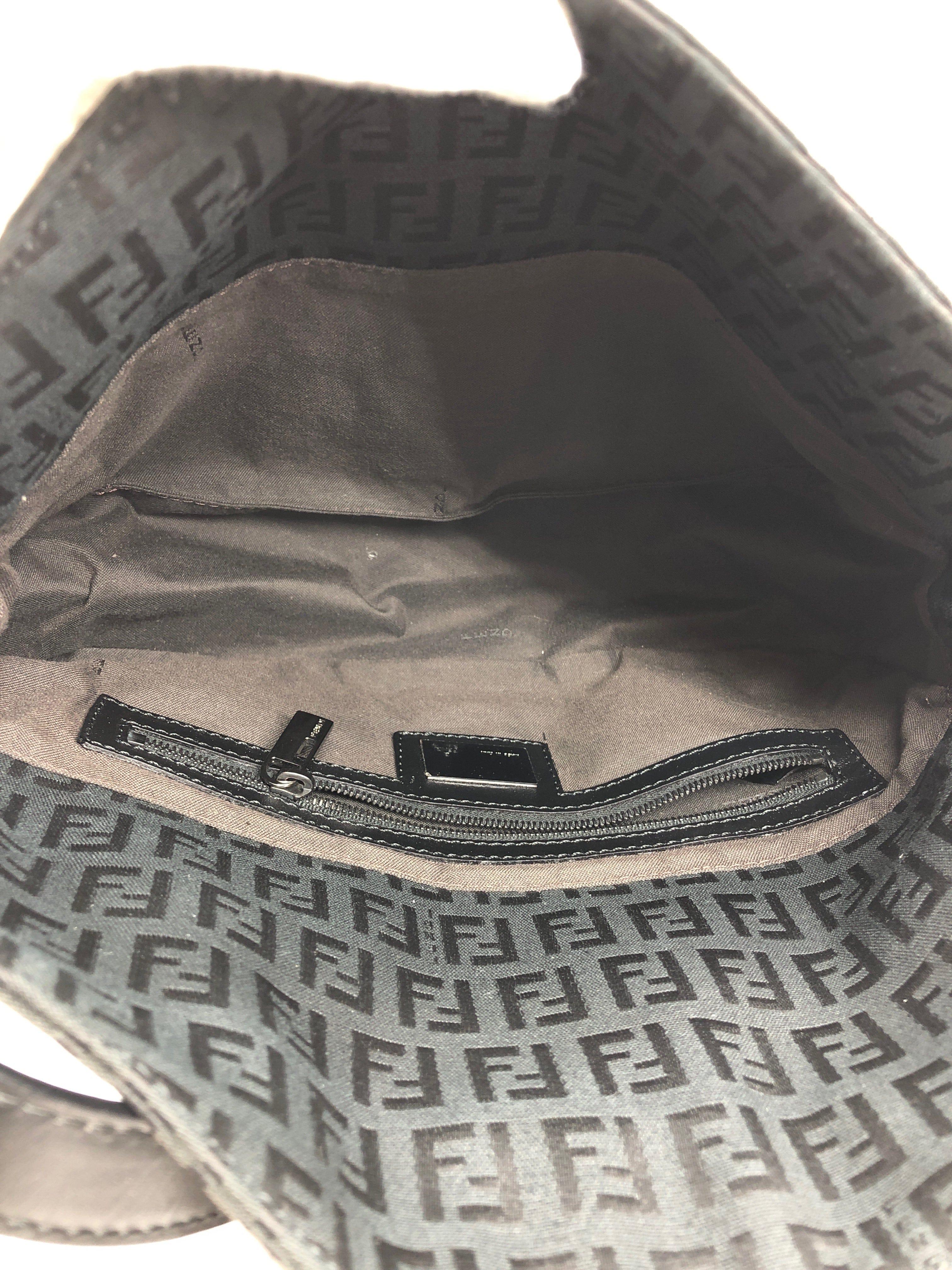 Fendi Fendi Zucchino Foldover Black Baguette PXL2332