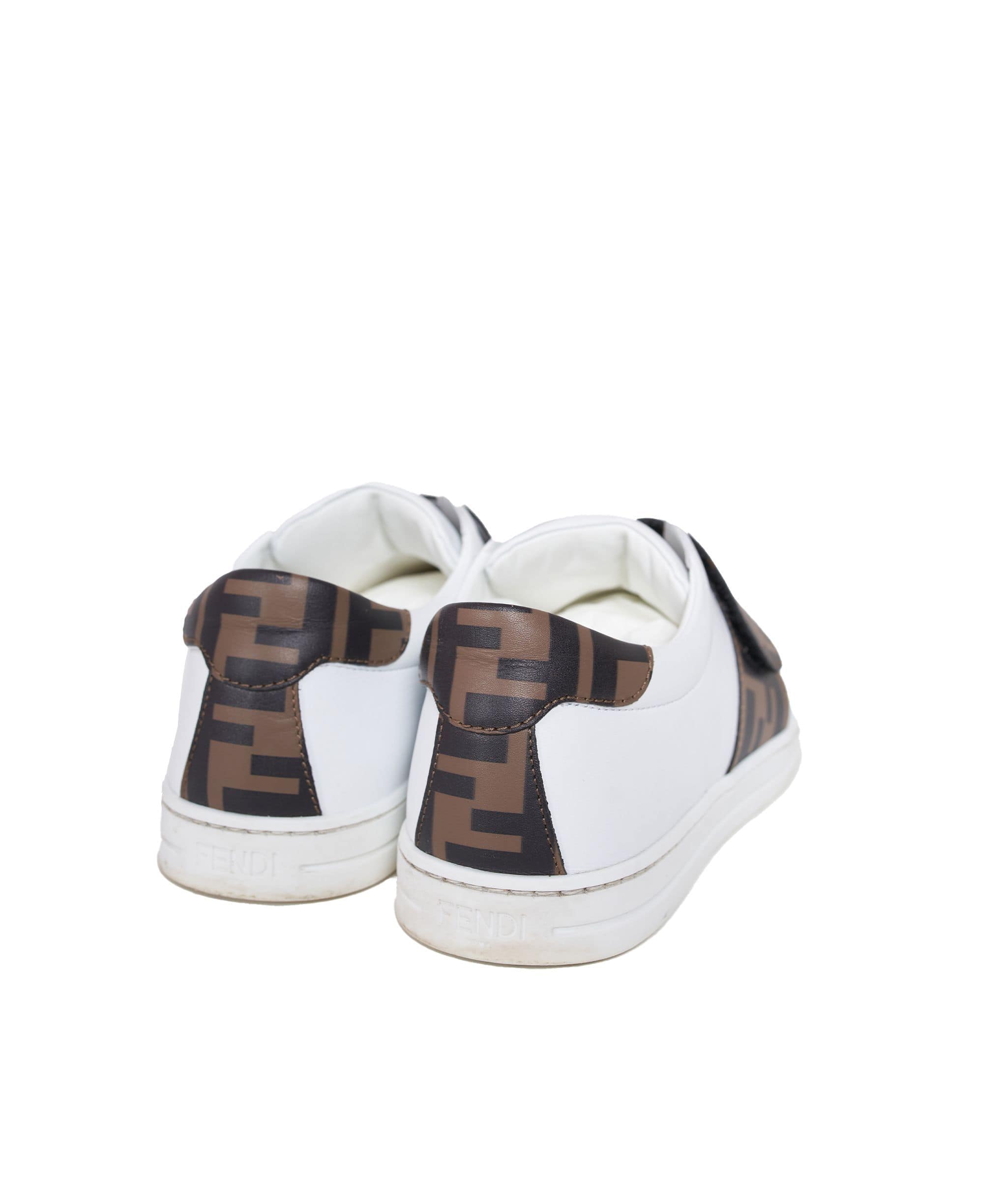 Fendi Fendi Kids Zucca White Leather Trainers CW6585