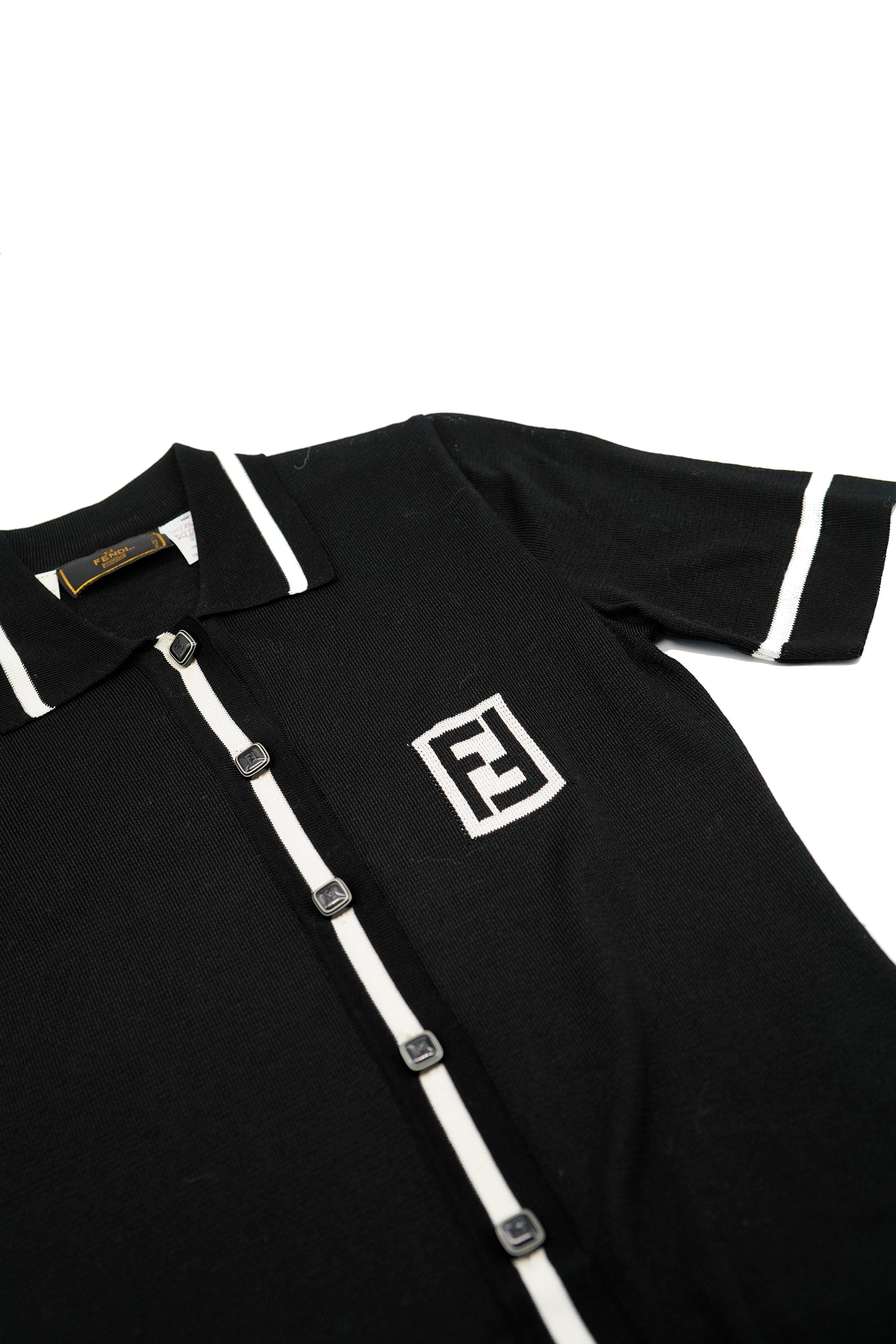 Fendi Fendi Knit Polo Black White ASL6423