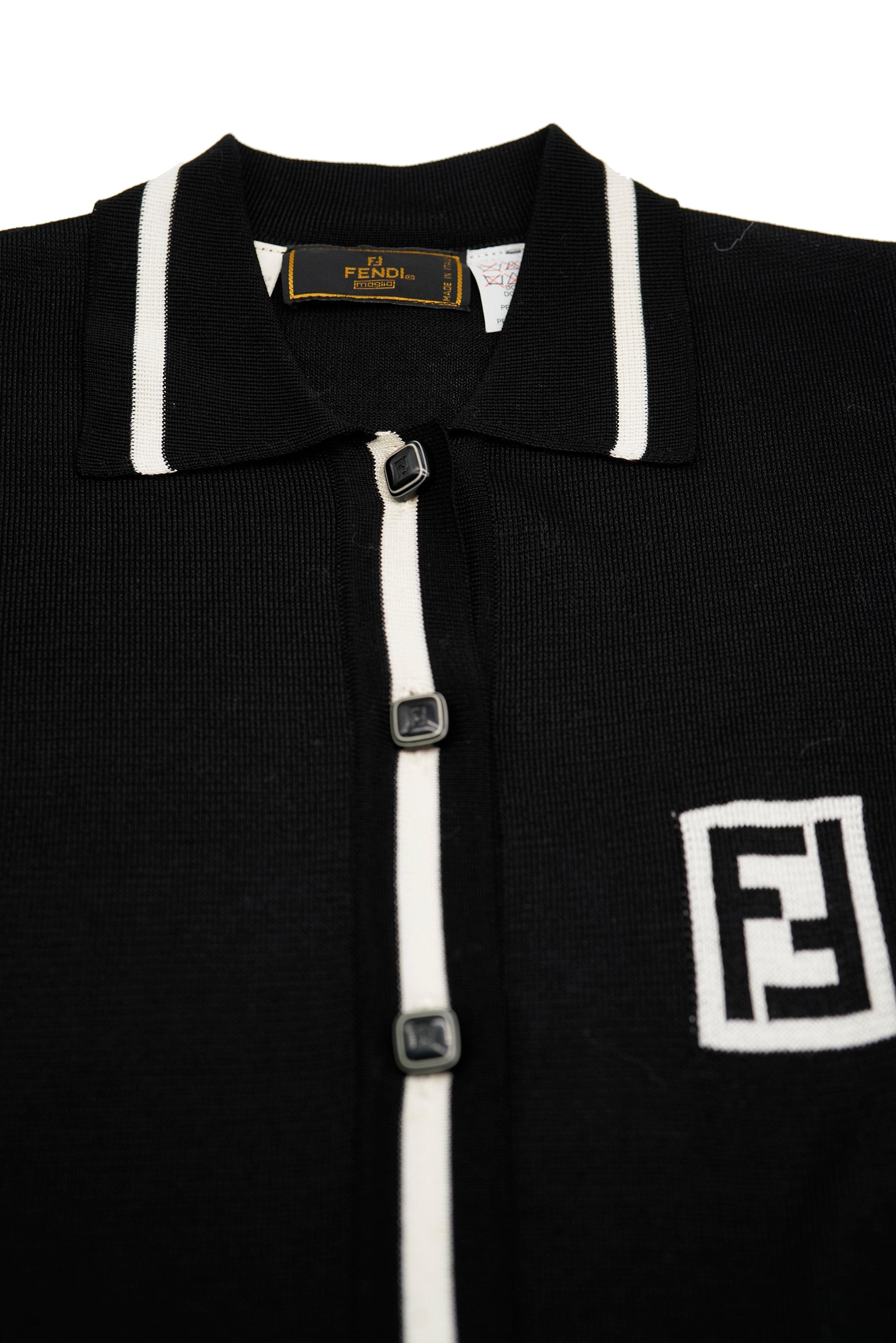 Fendi Fendi Knit Polo Black White ASL6423