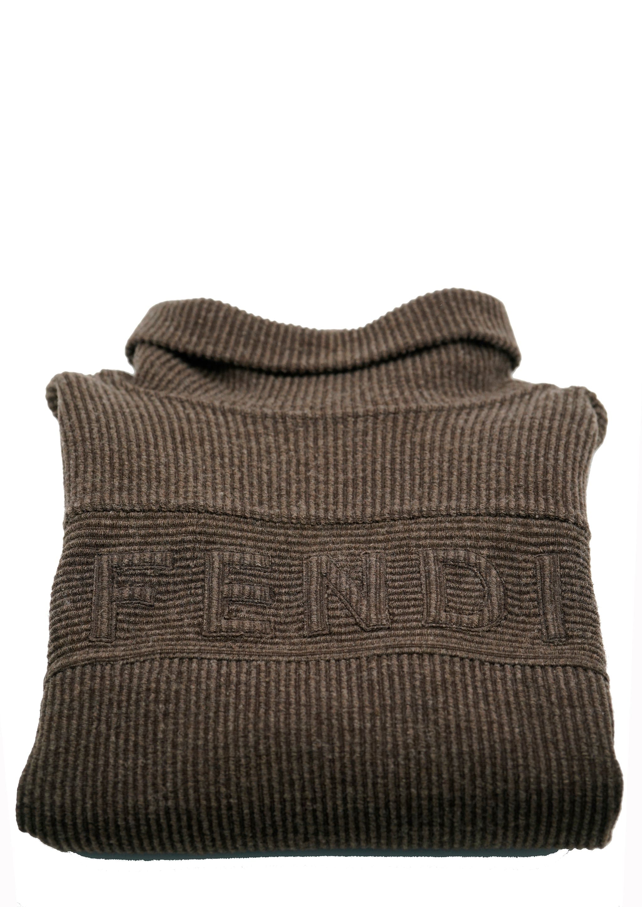 Fendi Fendi Logo Turtleneck Top Brown ASL5785