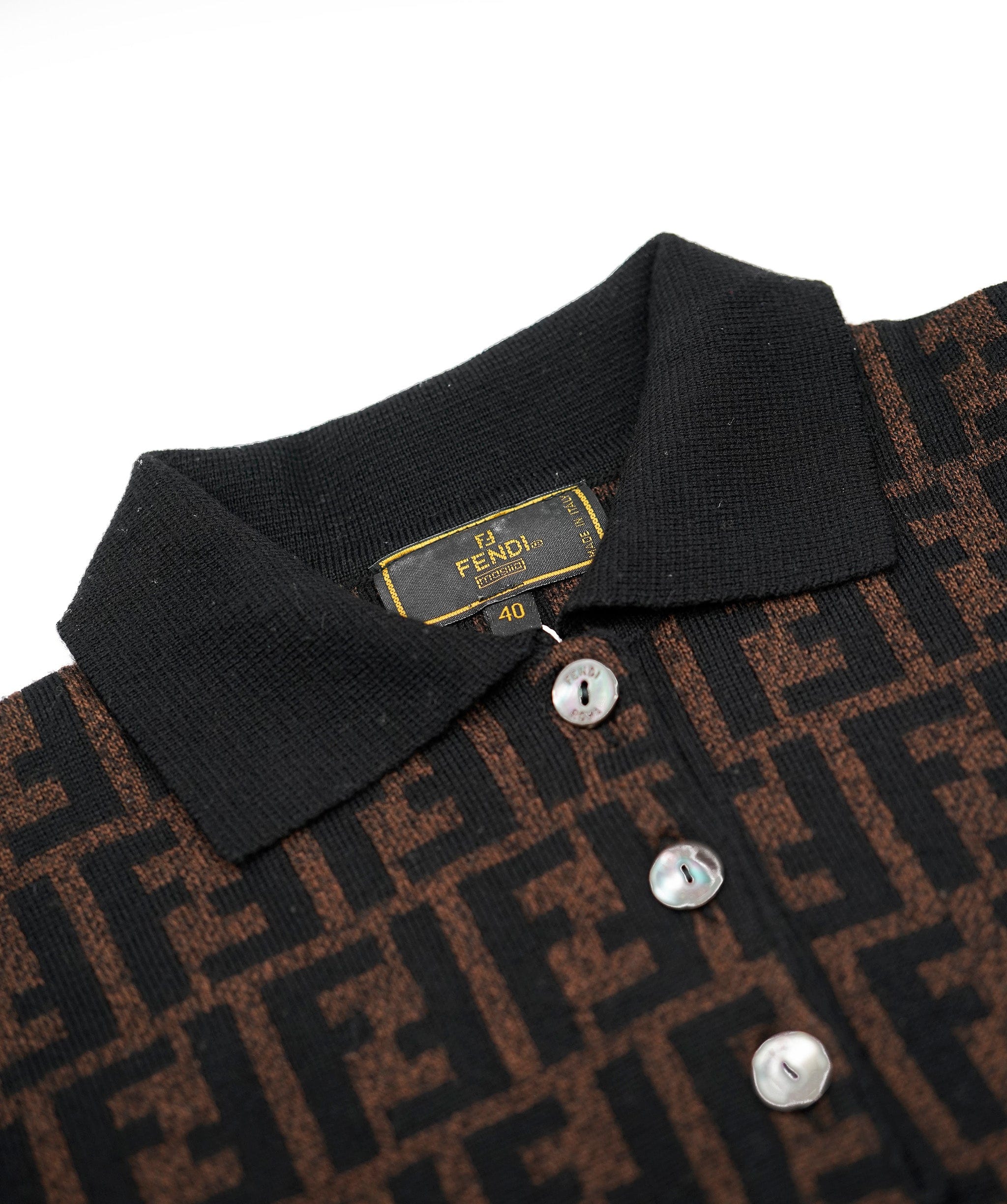 Fendi Fendi Zucca Polo Sweater Brown ASL5779