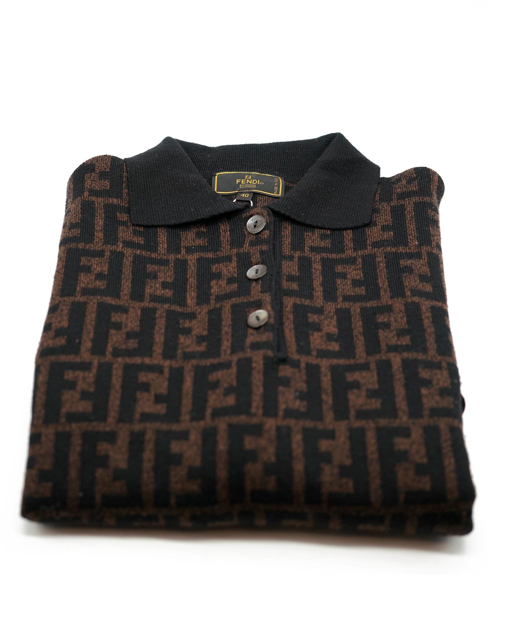 Fendi Fendi Zucca Polo Sweater Brown ASL5779