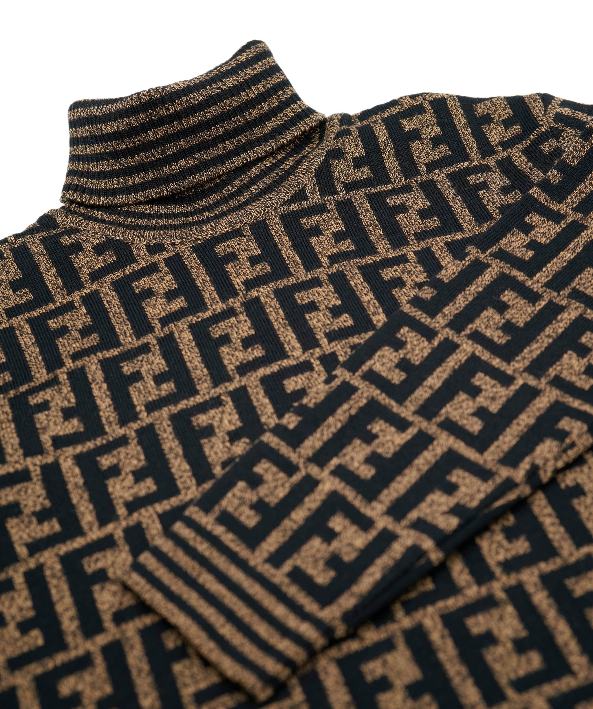 Fendi Fendi Zucca Turtleneck Sweater Brown ASL5760