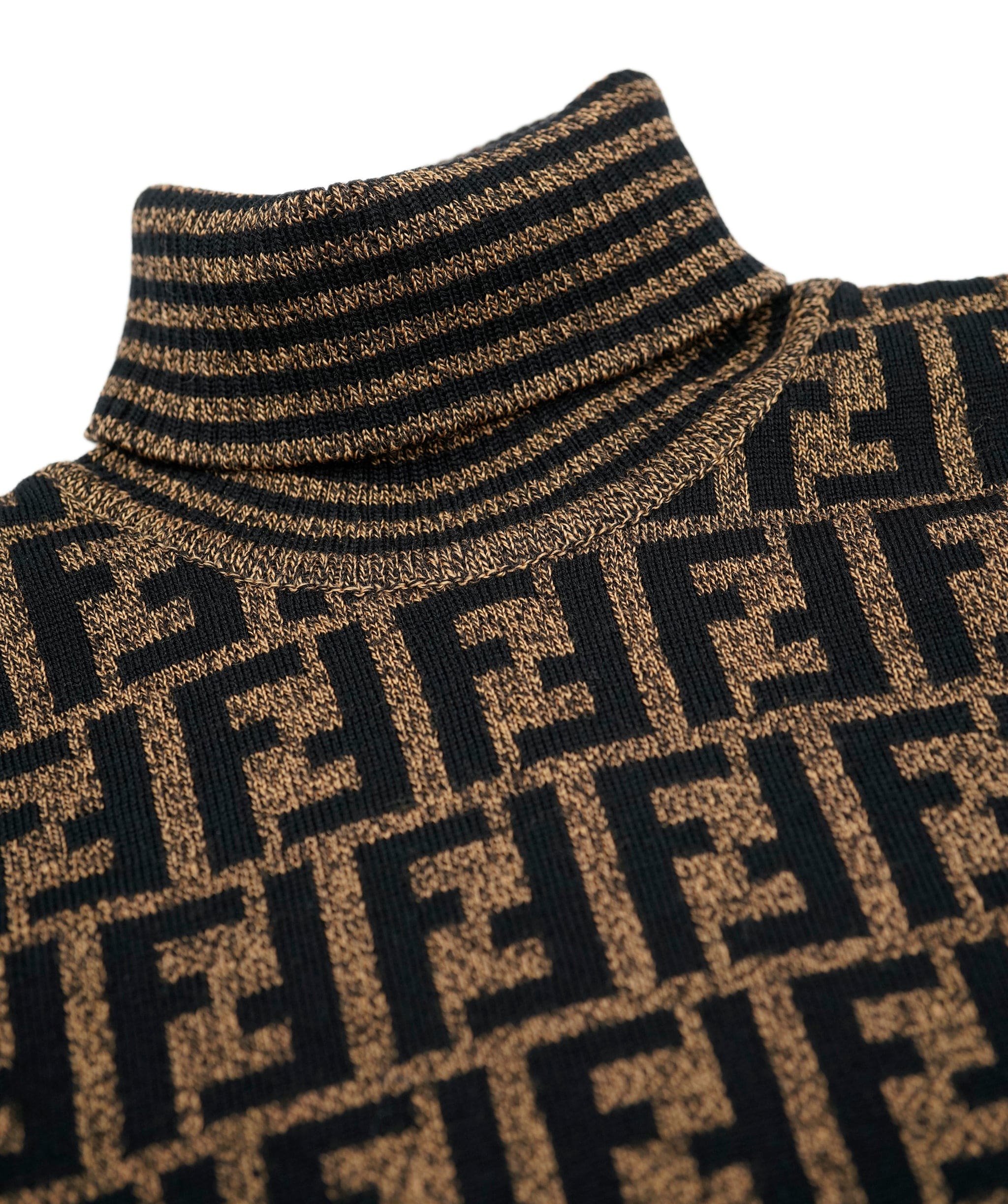 Fendi Fendi Zucca Turtleneck Sweater Brown ASL5760