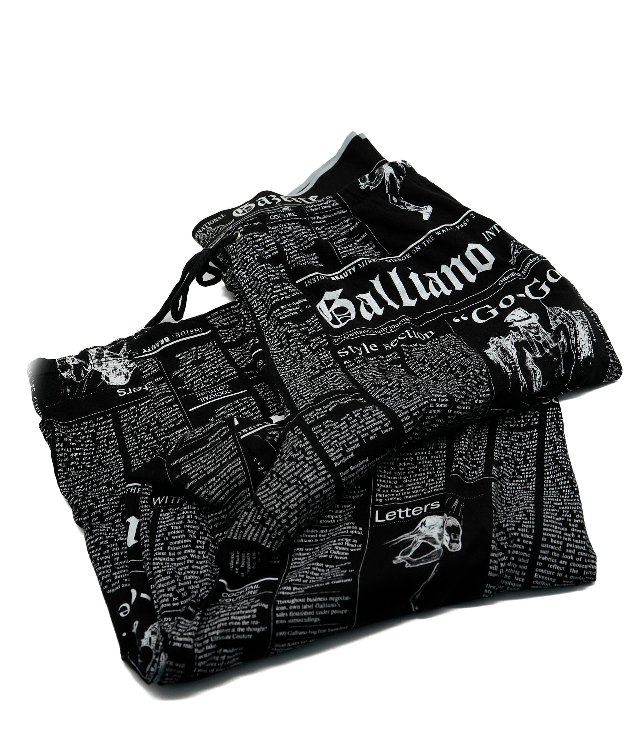 Galliano Galliano Newspaper Sweatpants Black ASL5437