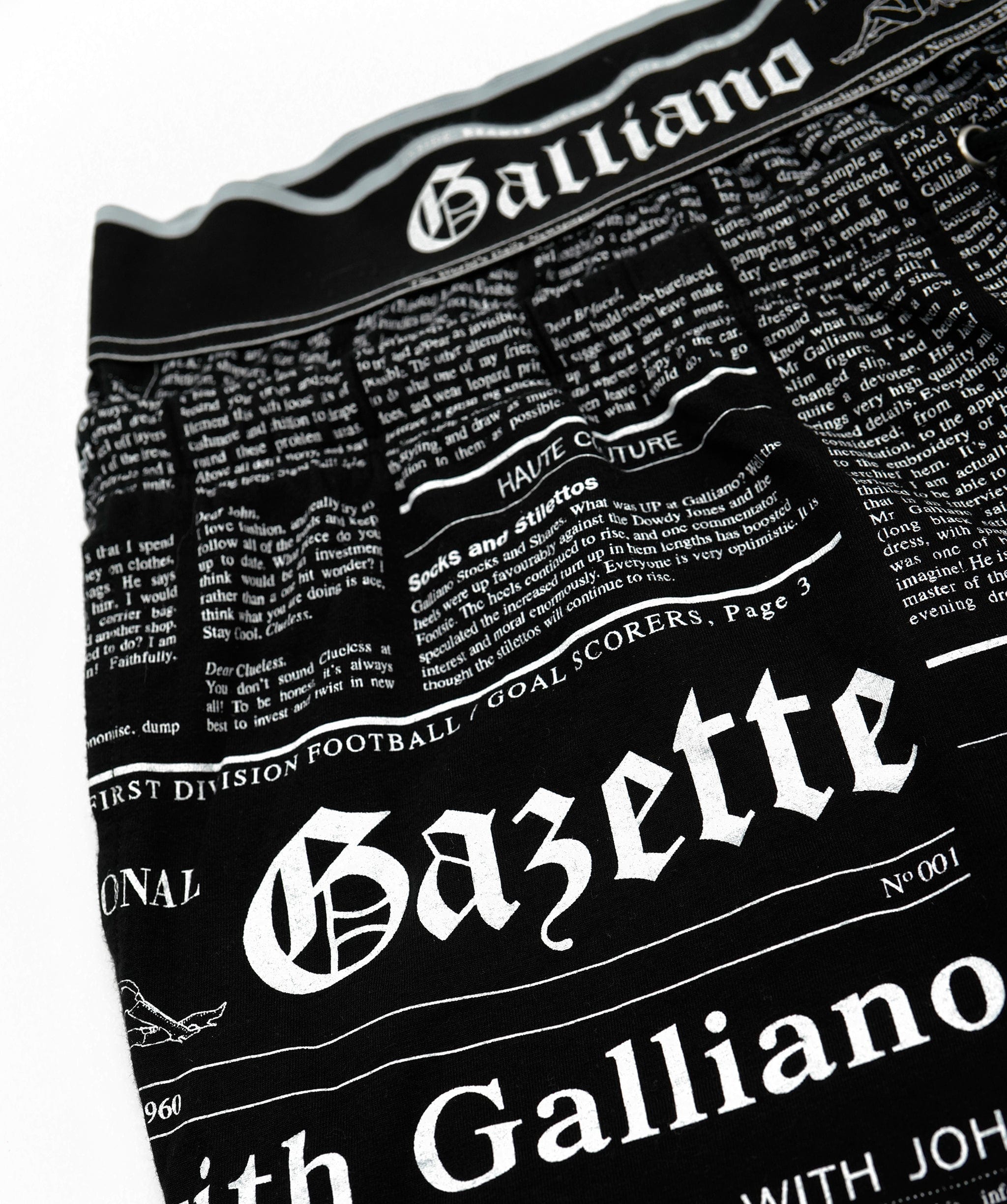 Galliano Galliano Newspaper Sweatpants Black ASL5437