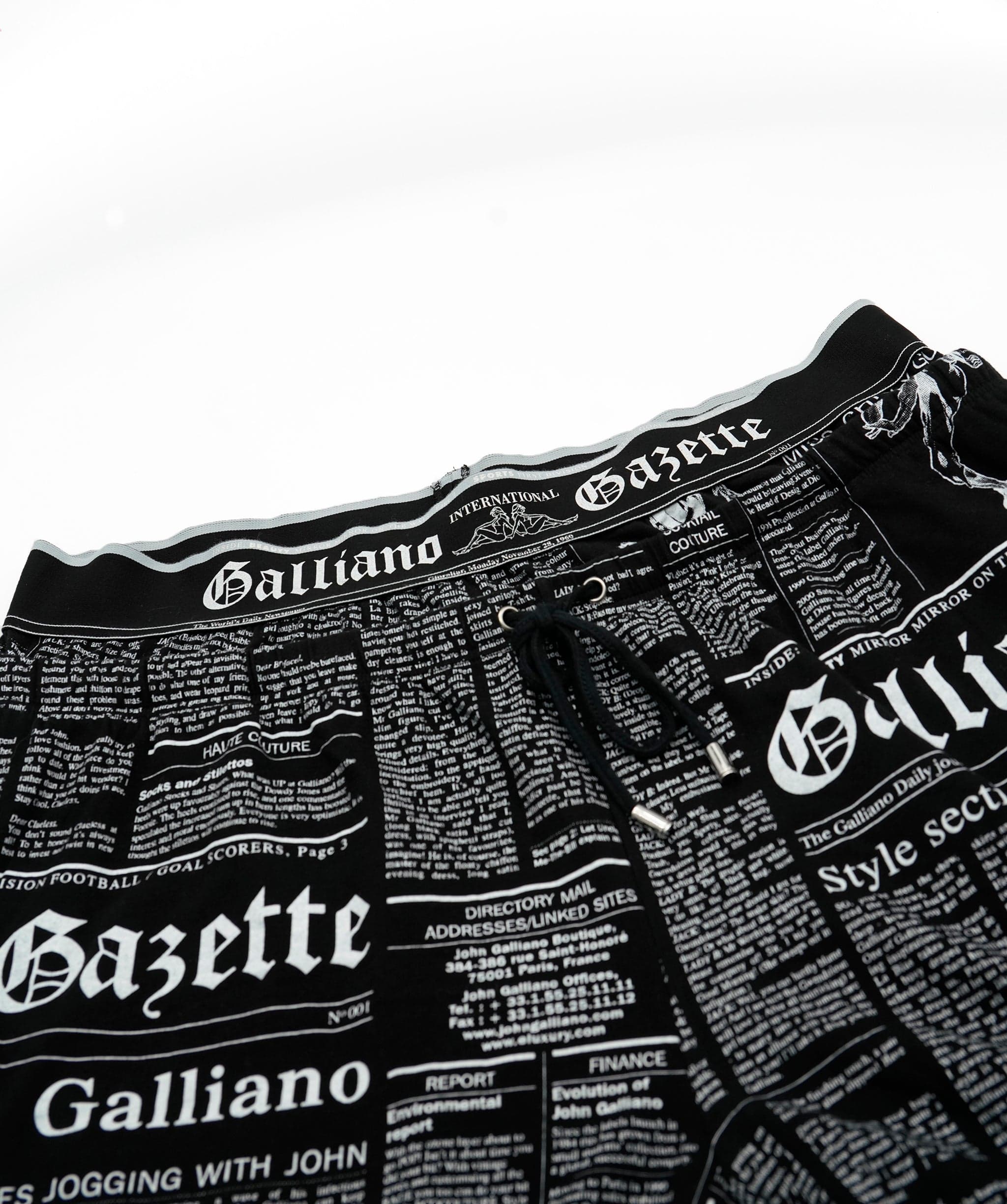 Galliano Galliano Newspaper Sweatpants Black ASL5437