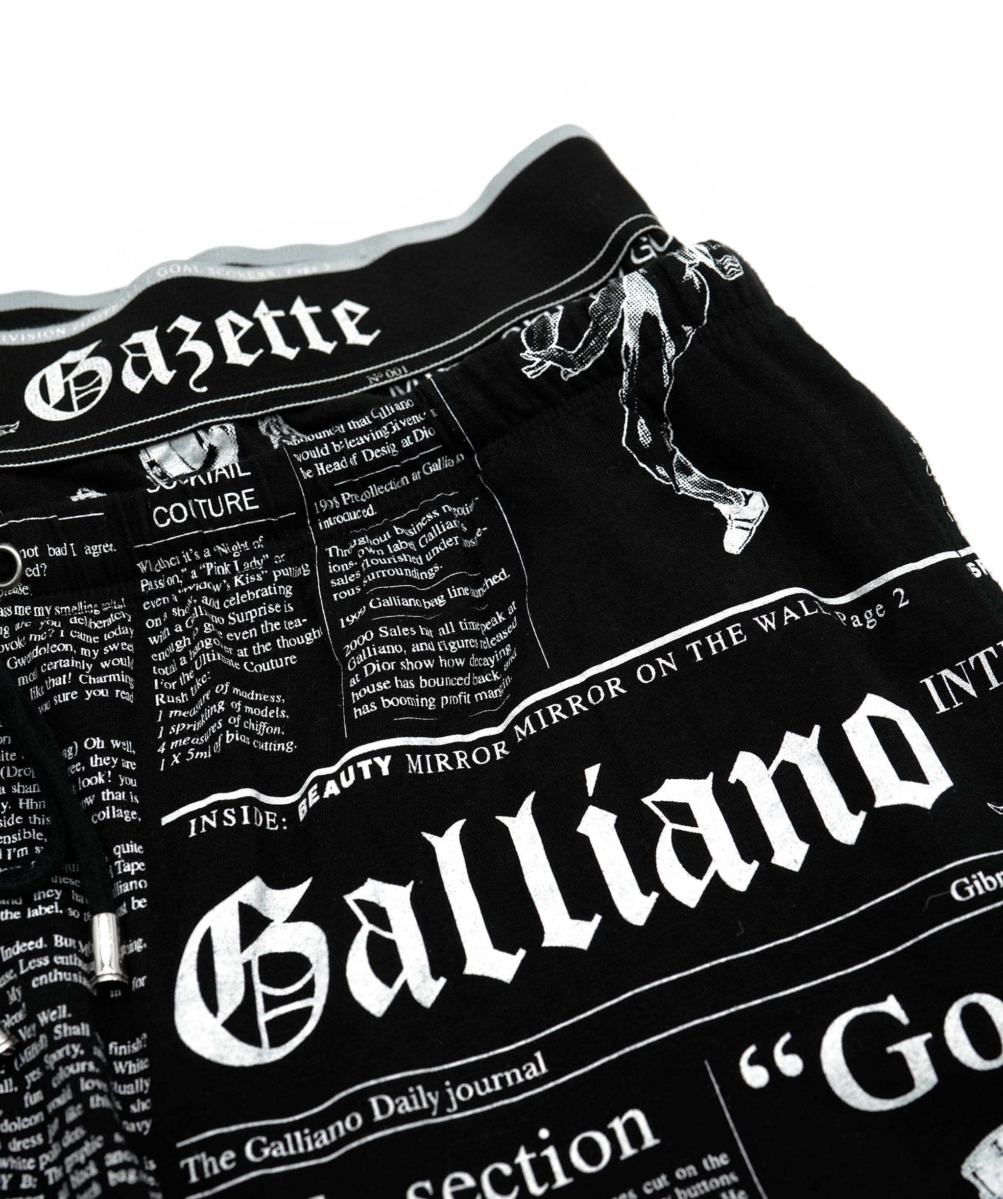 Galliano Galliano Newspaper Sweatpants Black ASL5437