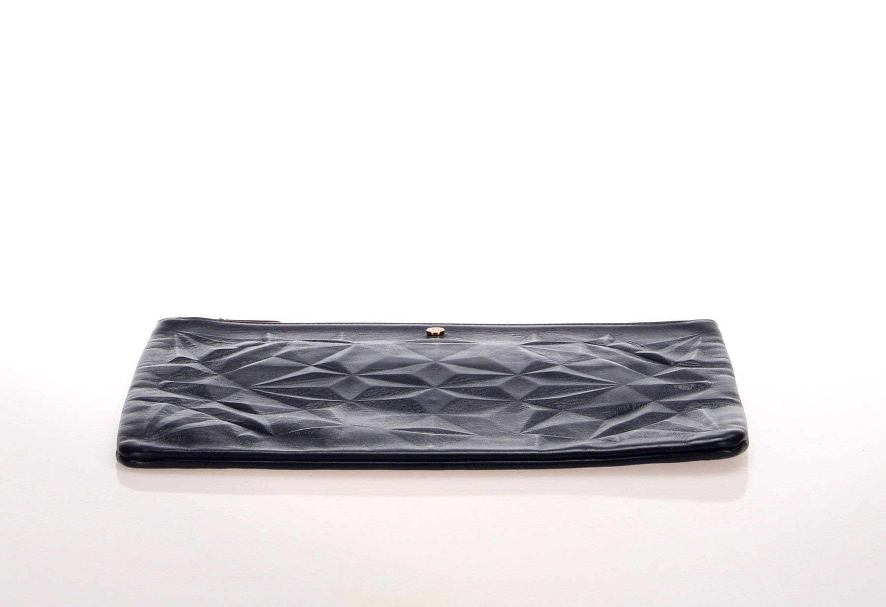 Givenchy Givenchy Dark Blue Embossed Leather Zip Clutch Bag - RCL1147