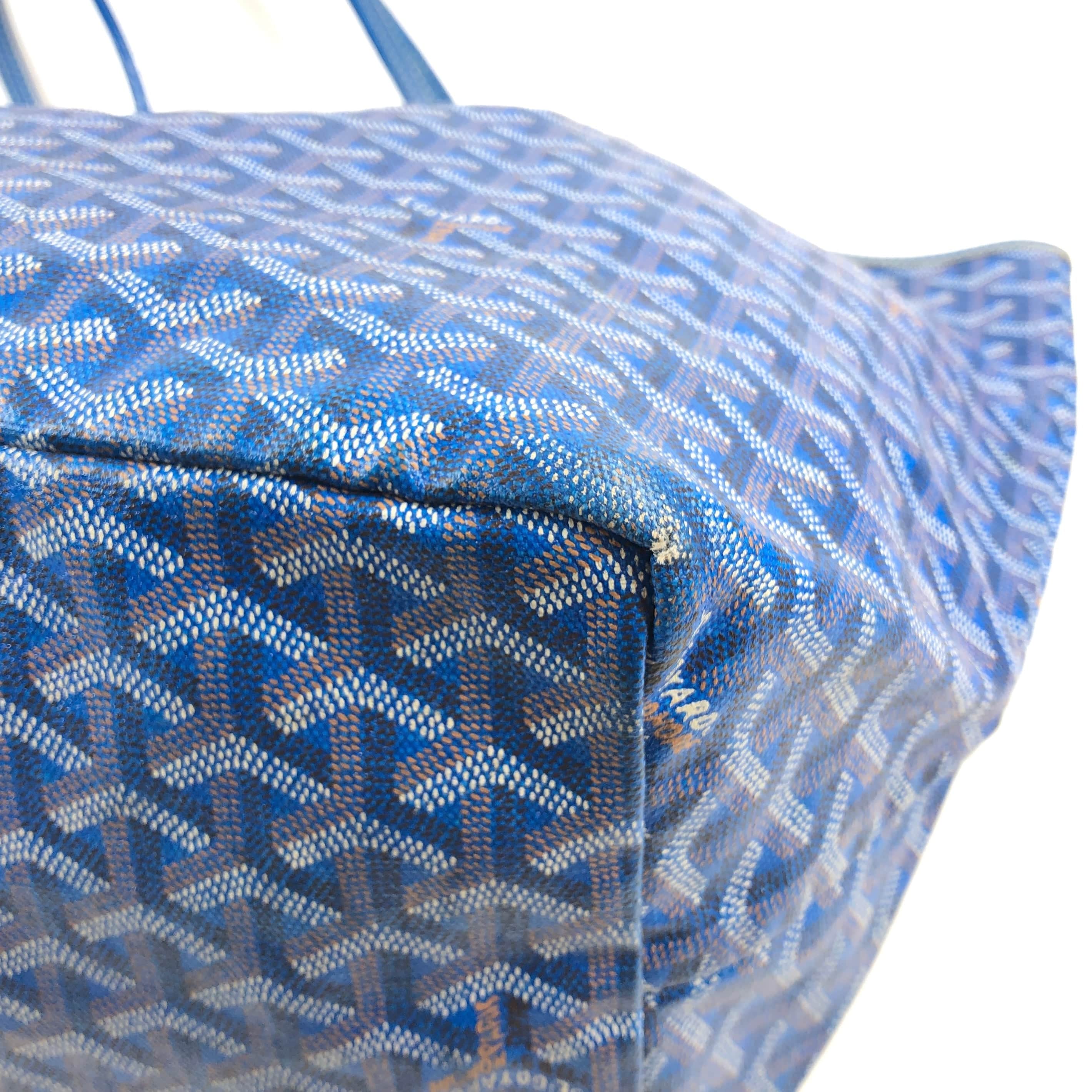 Goyard Goyard Saint Louis Gm Blue Pouch With Tote PXL1770