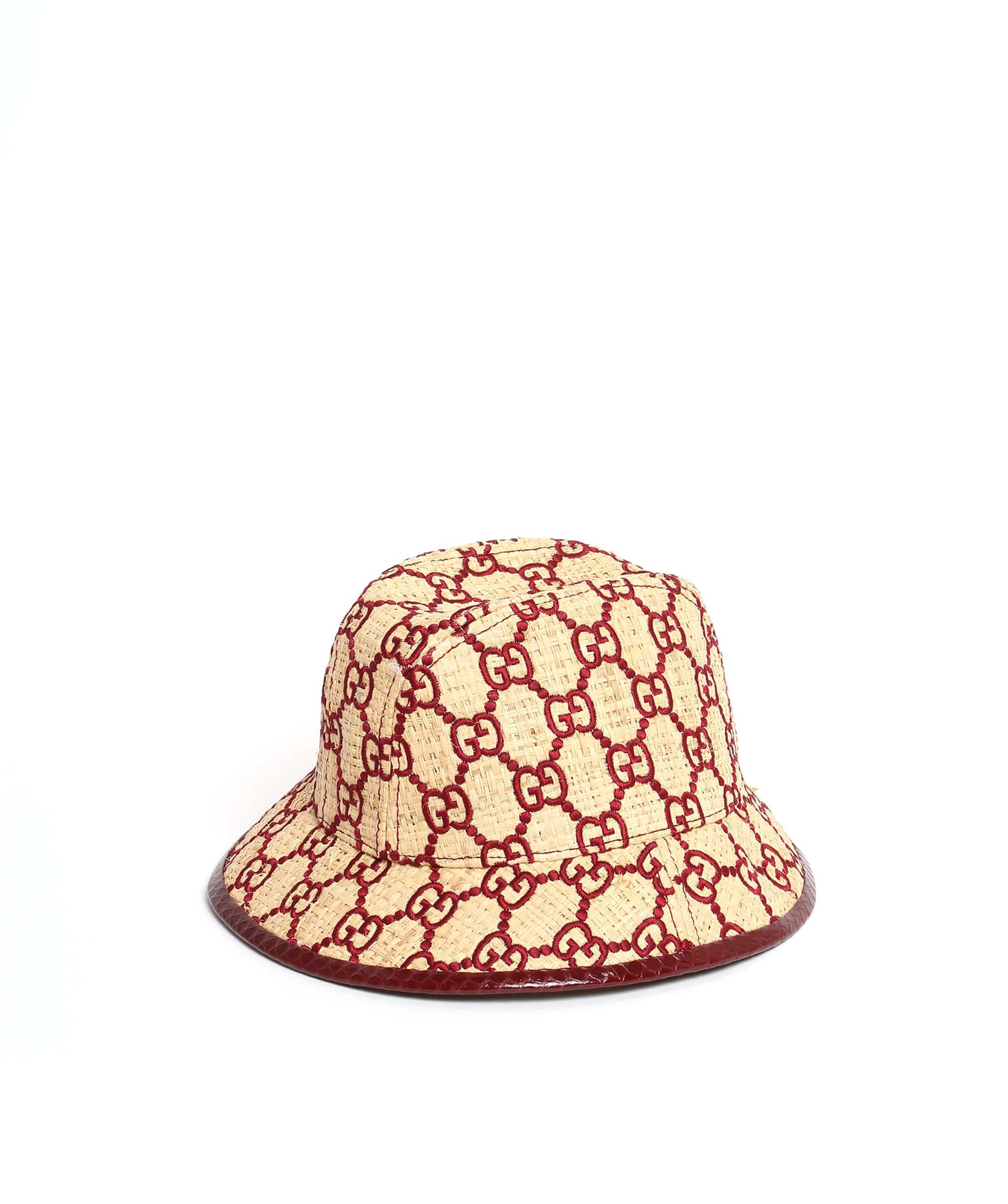 Gucci Gucci GG-embroidered raffia hat