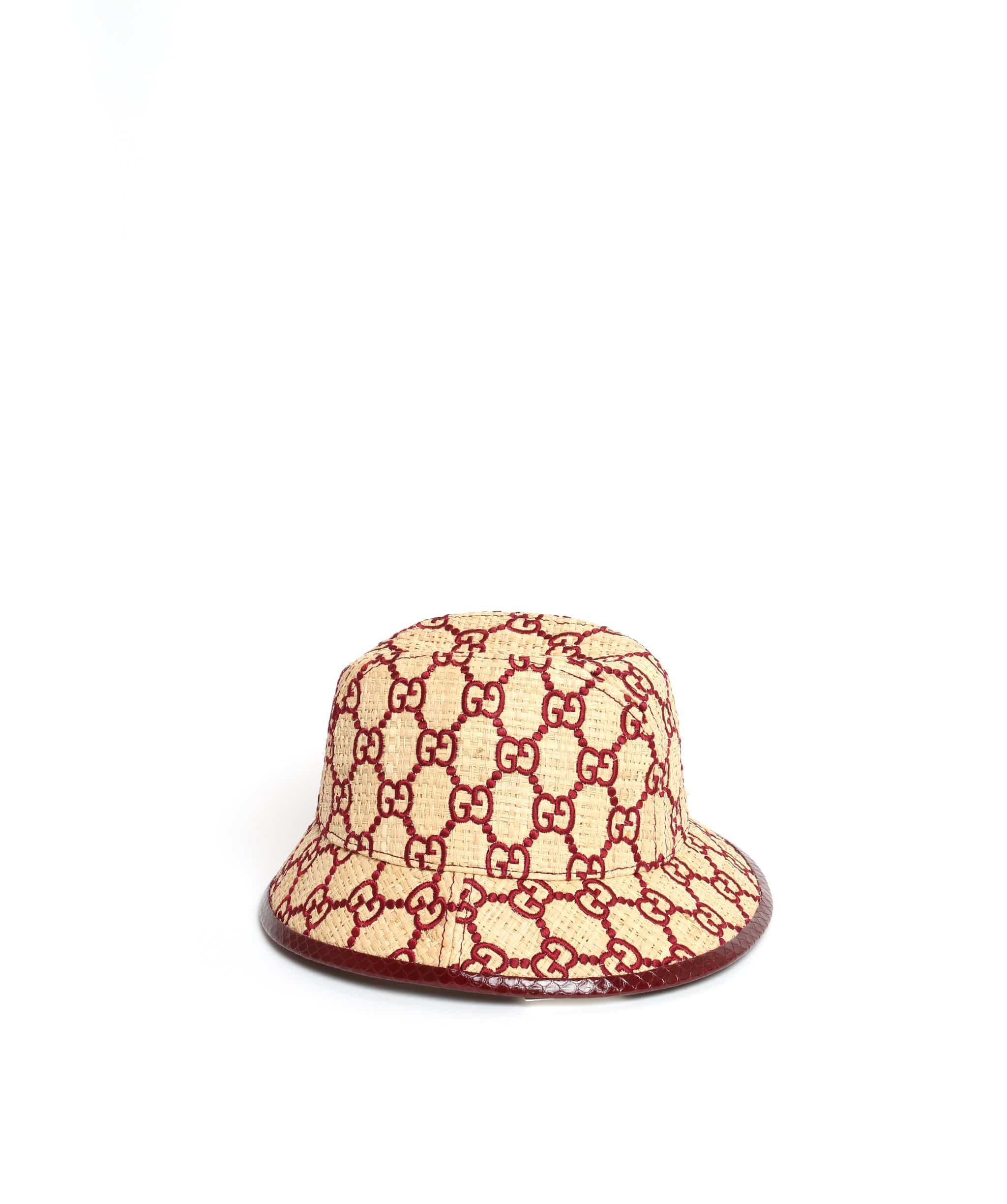 Gucci Gucci GG-embroidered raffia hat