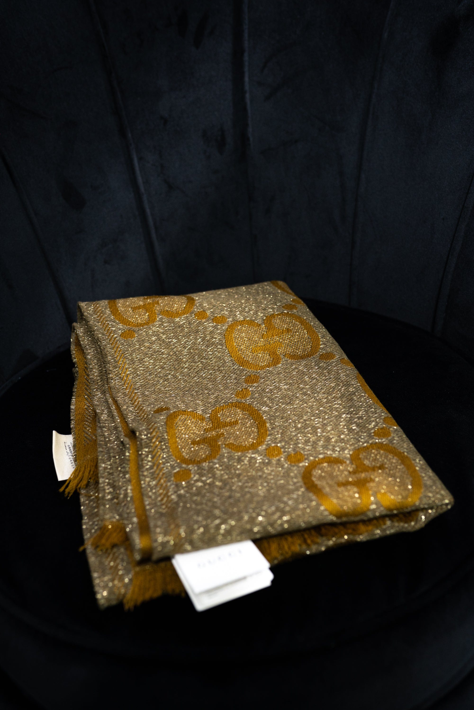 Gucci Gucci mustard gold luxrex wool scarf - AWL2782