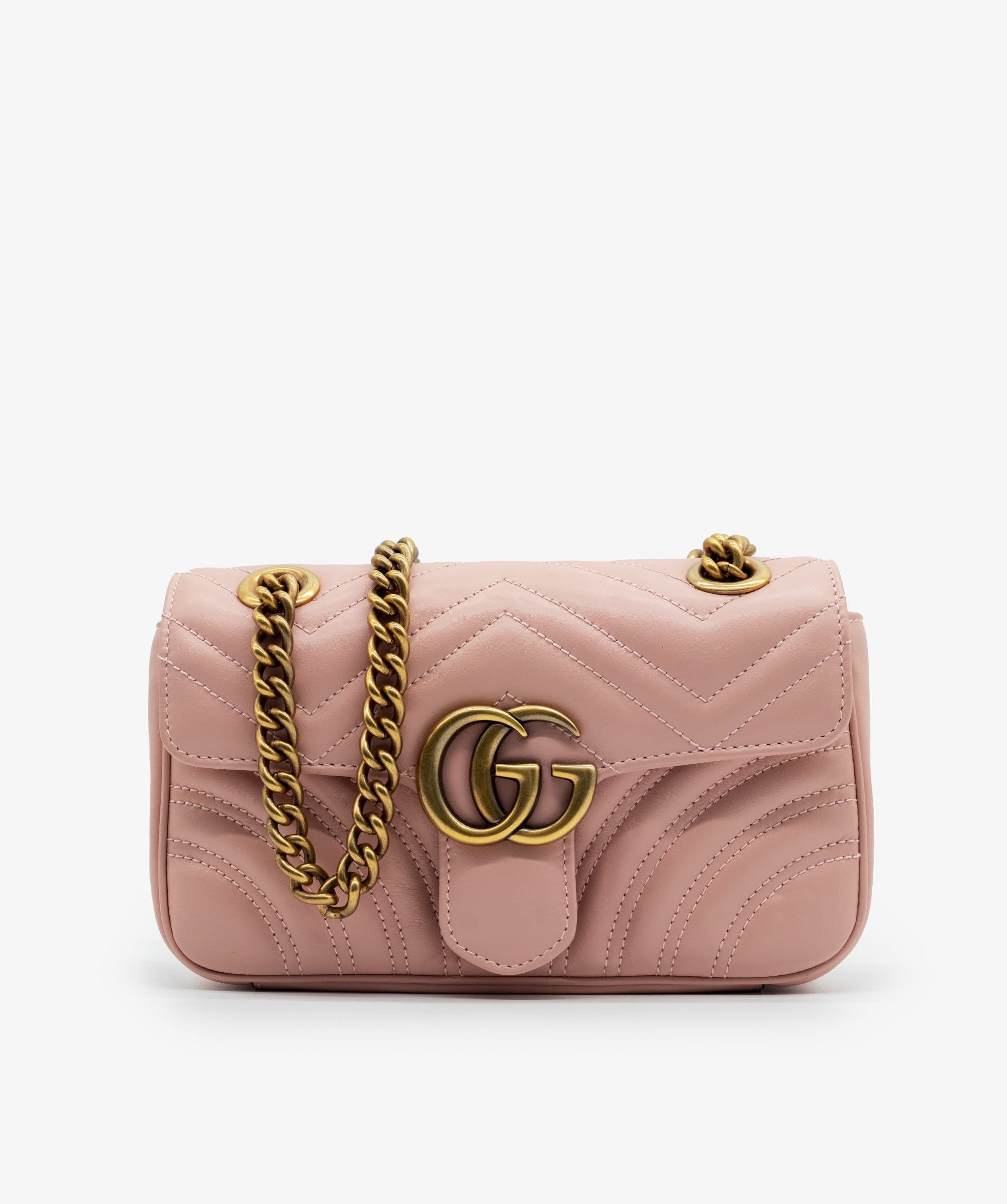 Gucci Gucci Baby Pink Mini GG Marmont Crossbody Bag - RJL1056