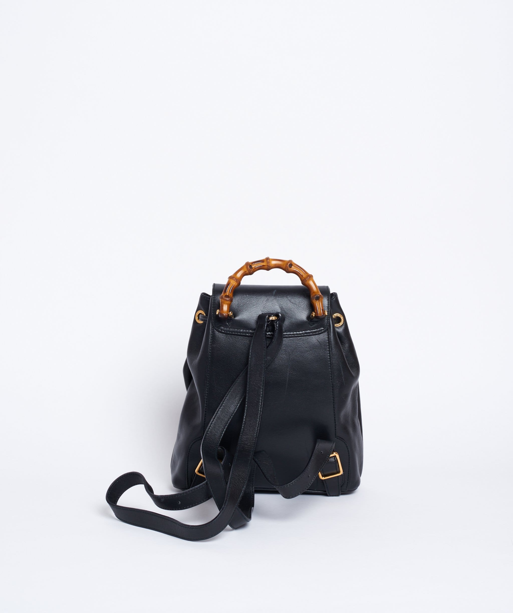 Gucci GUCCI Bamboo Mini Black Leather Backpack