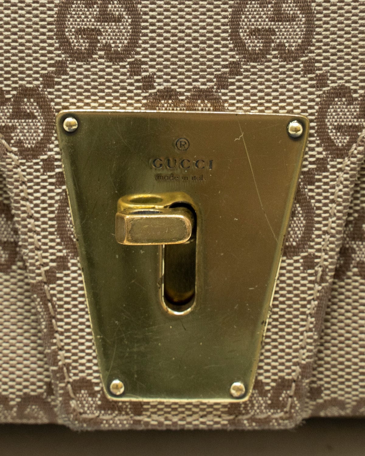 Gucci Gucci Beige Canvas GG Pochette Bag - AGL1864