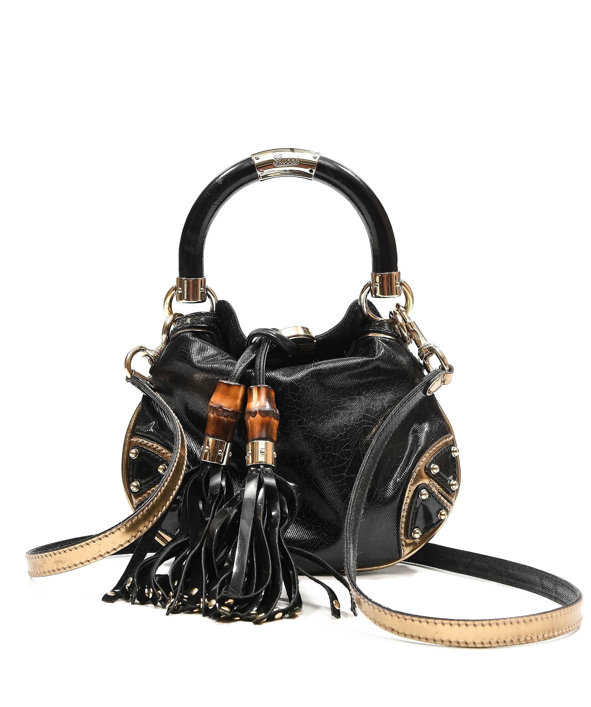 Gucci Gucci black bamboo mini bag - ASL3859