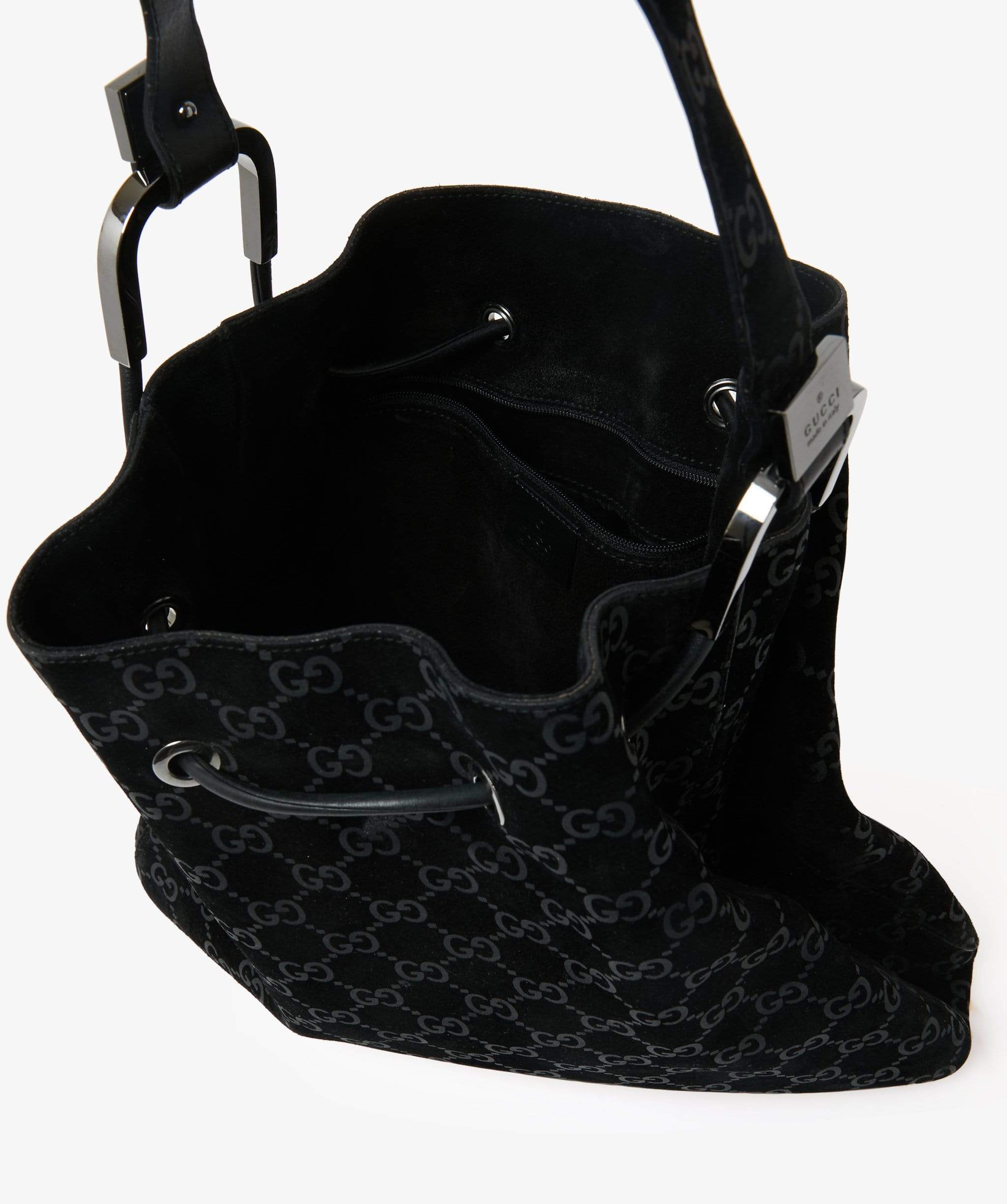 Gucci Gucci Black Hobo GG Bag Velvet/ Bucket