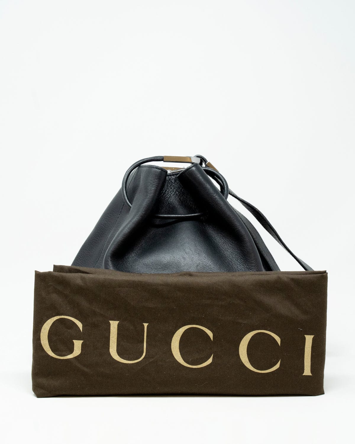 Gucci Gucci Black Leather Bucket Style Shoulder Bag - AGL1827