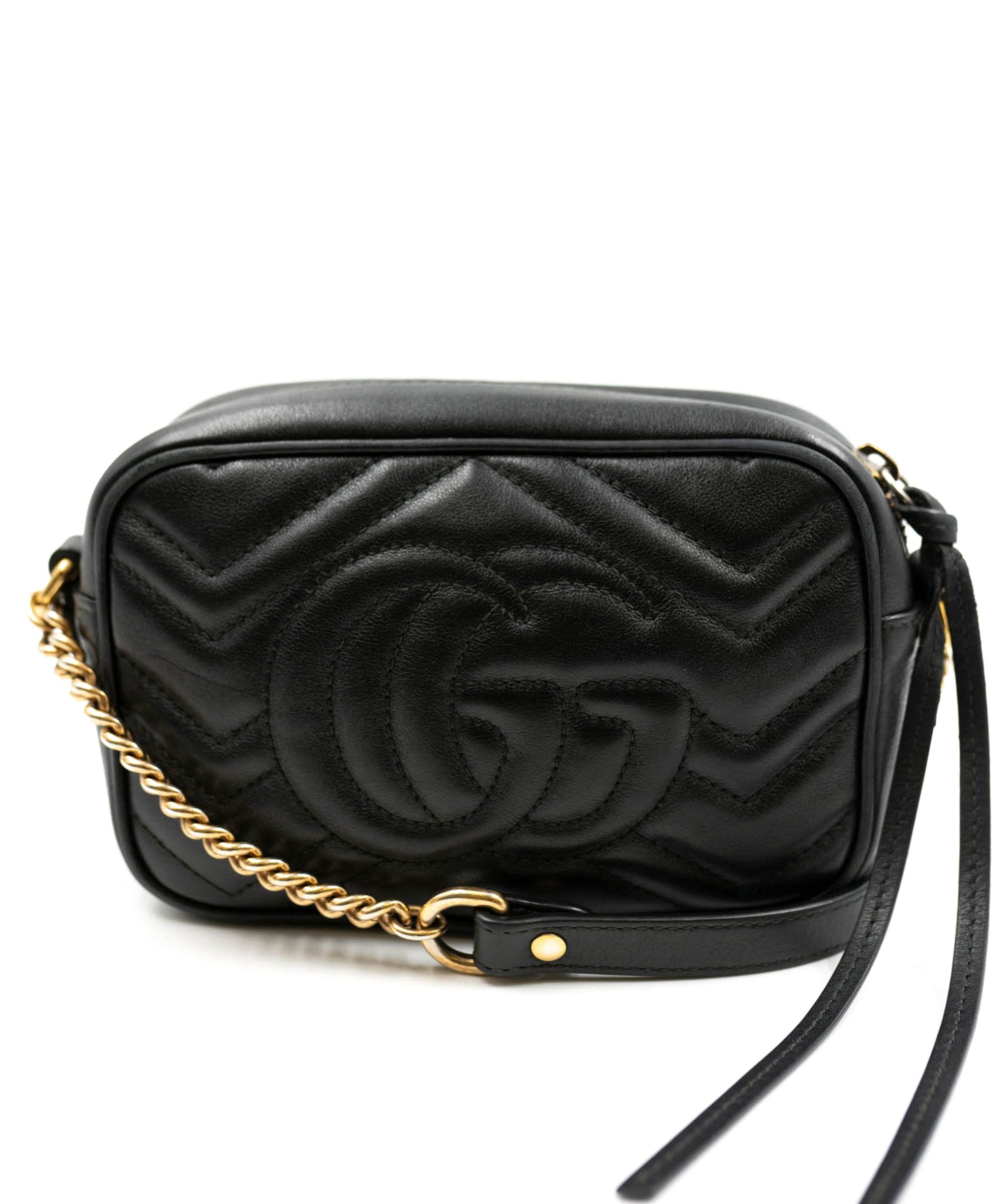 Gucci Gucci Black Leather Marmont Camera Bag AGC1399