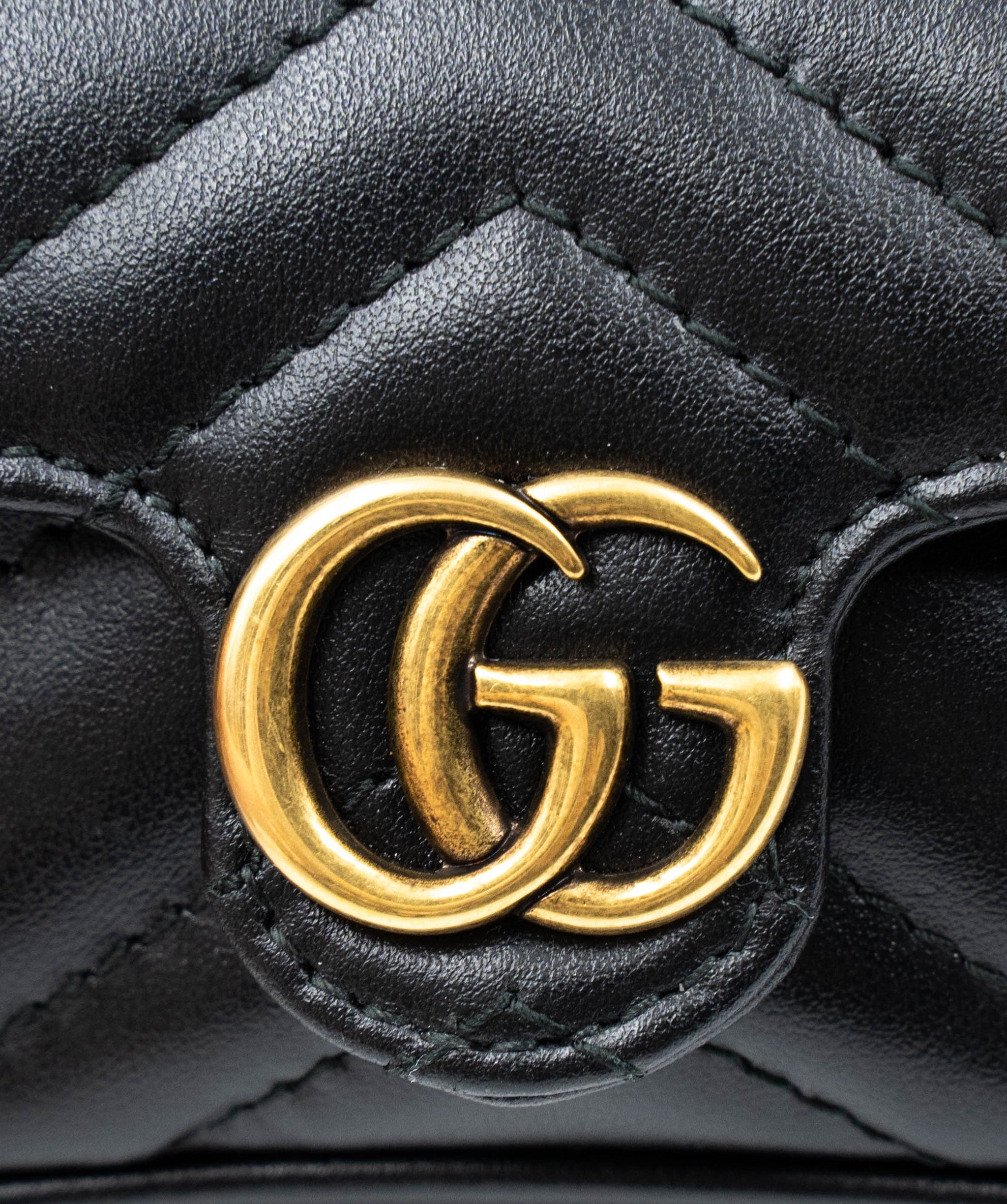 Gucci Gucci Black Leather Mini Marmont Bag GHW  - AGL2079