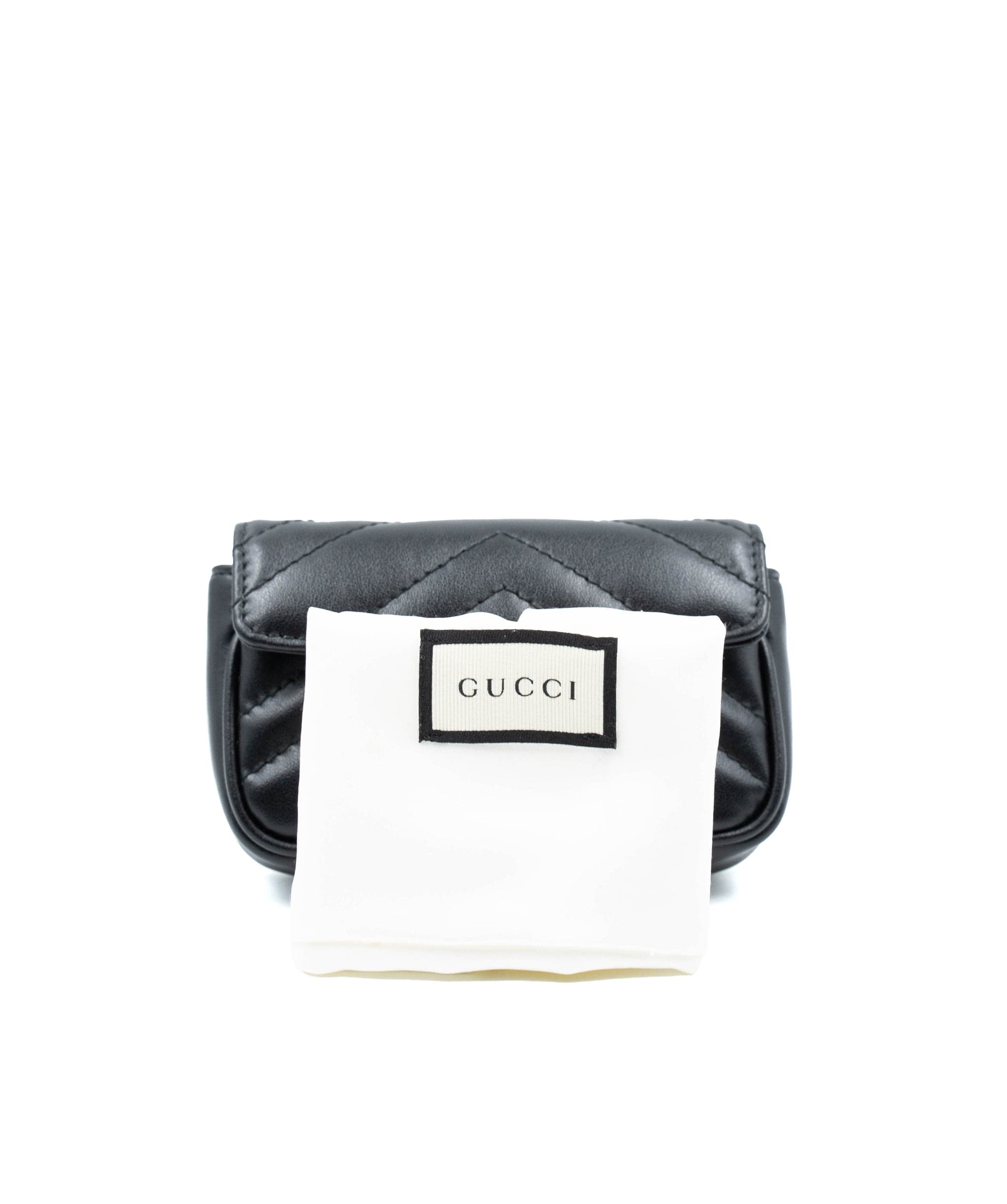 Gucci Gucci Black Leather Mini Marmont Bag GHW  - AGL2079